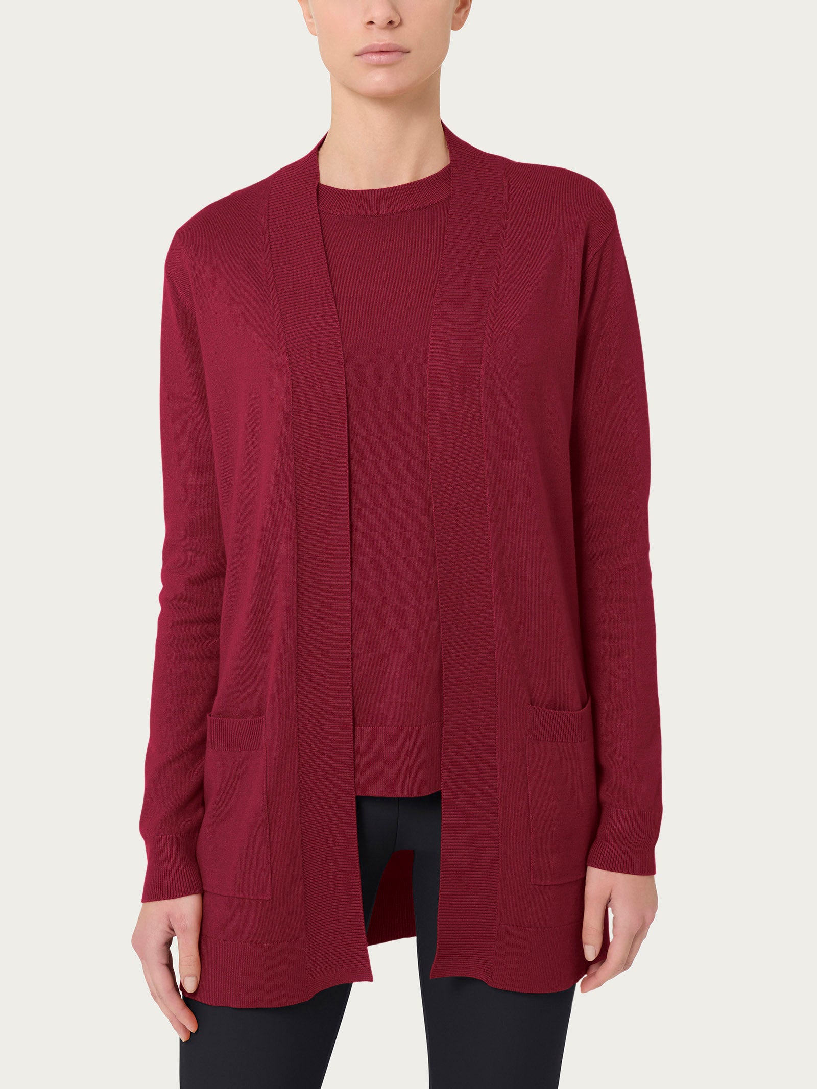 Ragno Four Seasons cardigan bottoni Tibetan Red viscosa