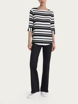 Ragno Satin Power Flare con Spacchi Pantaloni Nero satin