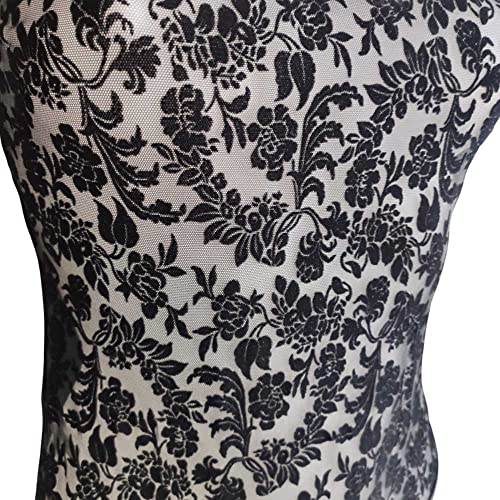 Lady C Body ricamato tulle e modal spalla larga