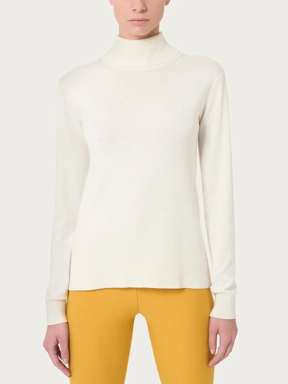 Ragno Four Seasons Dolcevita maglia avorio misto viscosa