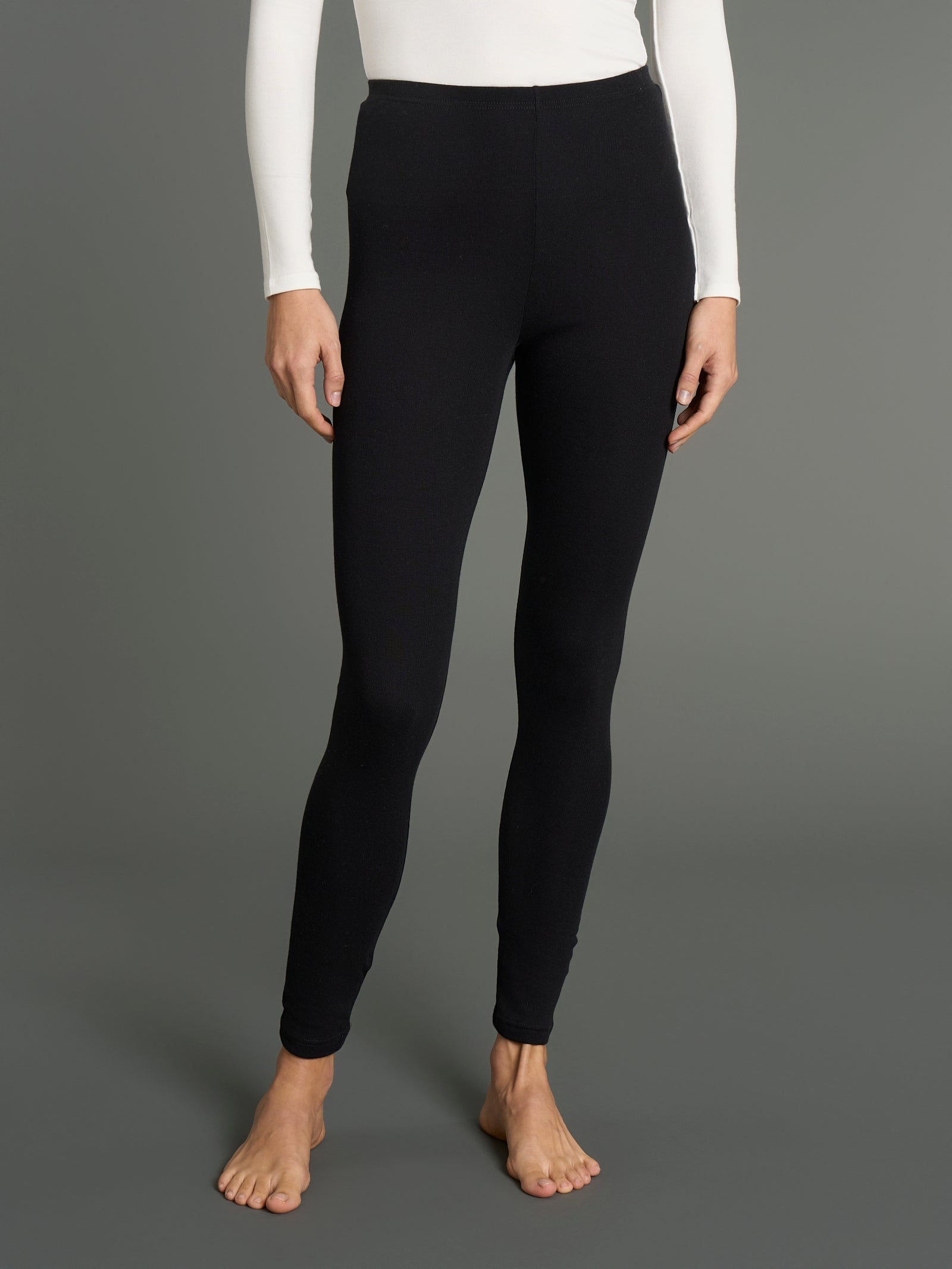 Ragno Jersey Cotone Leggings Nero Elasticizzato