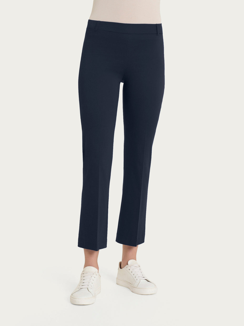 Ragno Satin Power Cropped Flare pantaloni Bleu cotone stretch