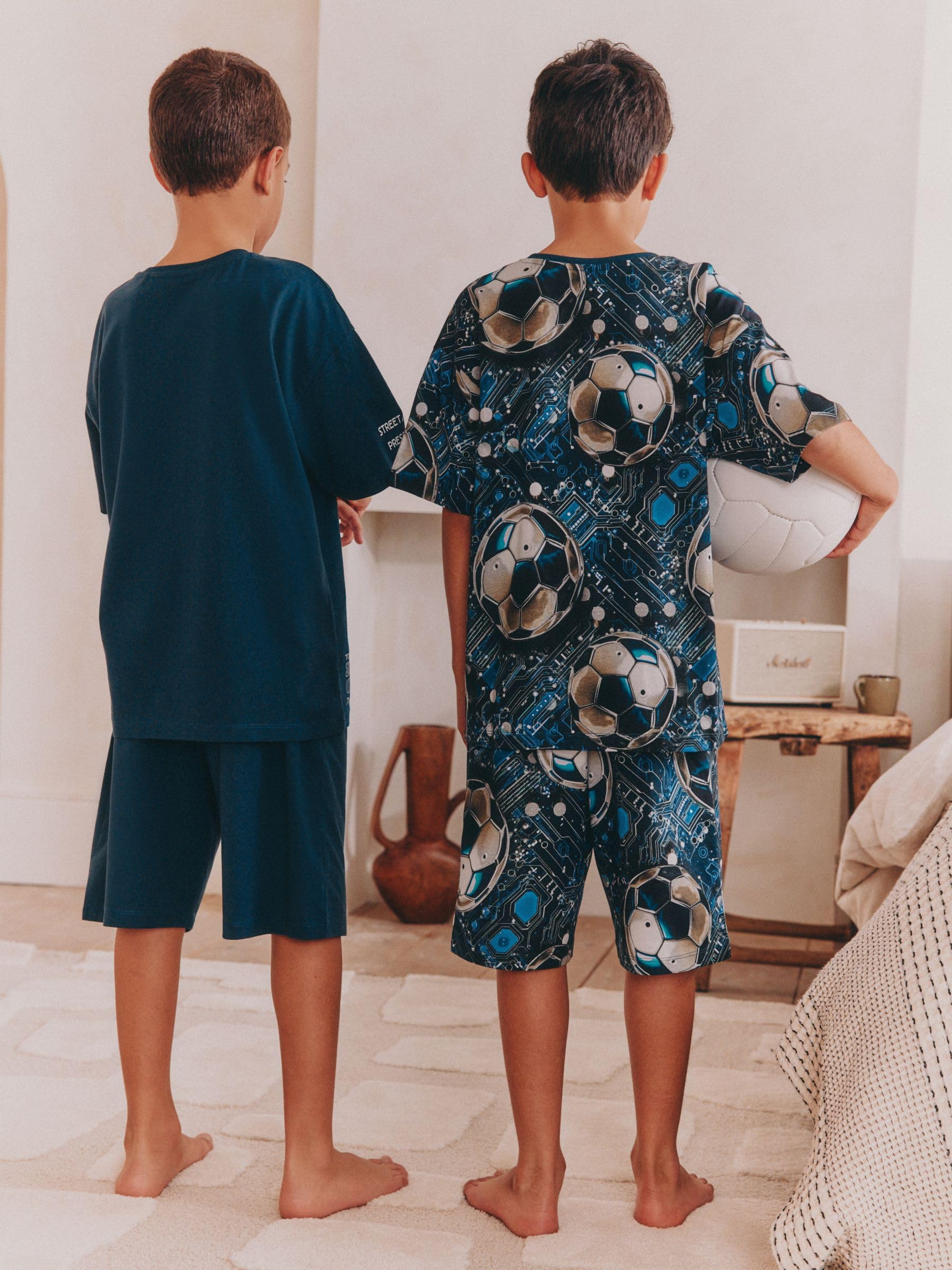 Next bambino 2 pigiami corti cotone 146 calcio