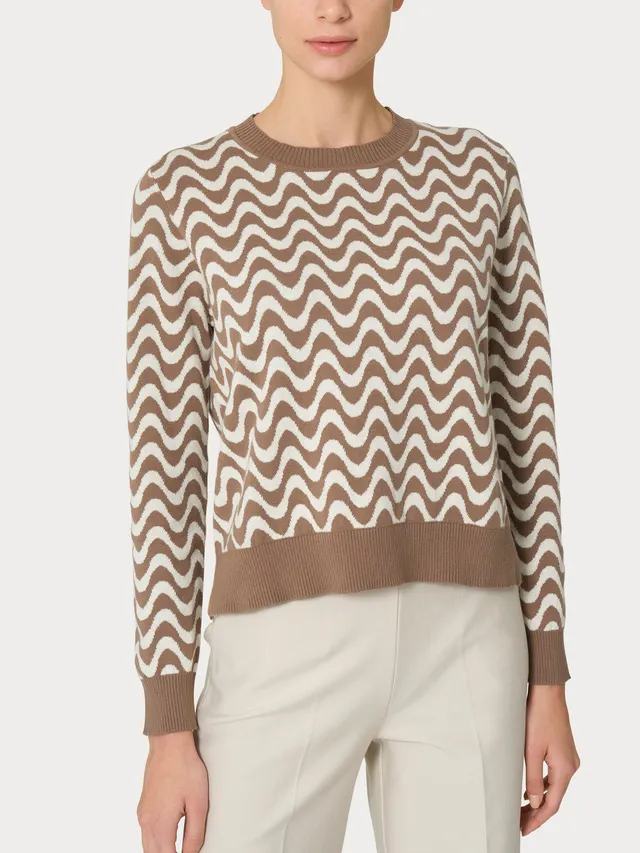 Ragno Winter Cotton maglione girocollo corto Pine Bark in cotone