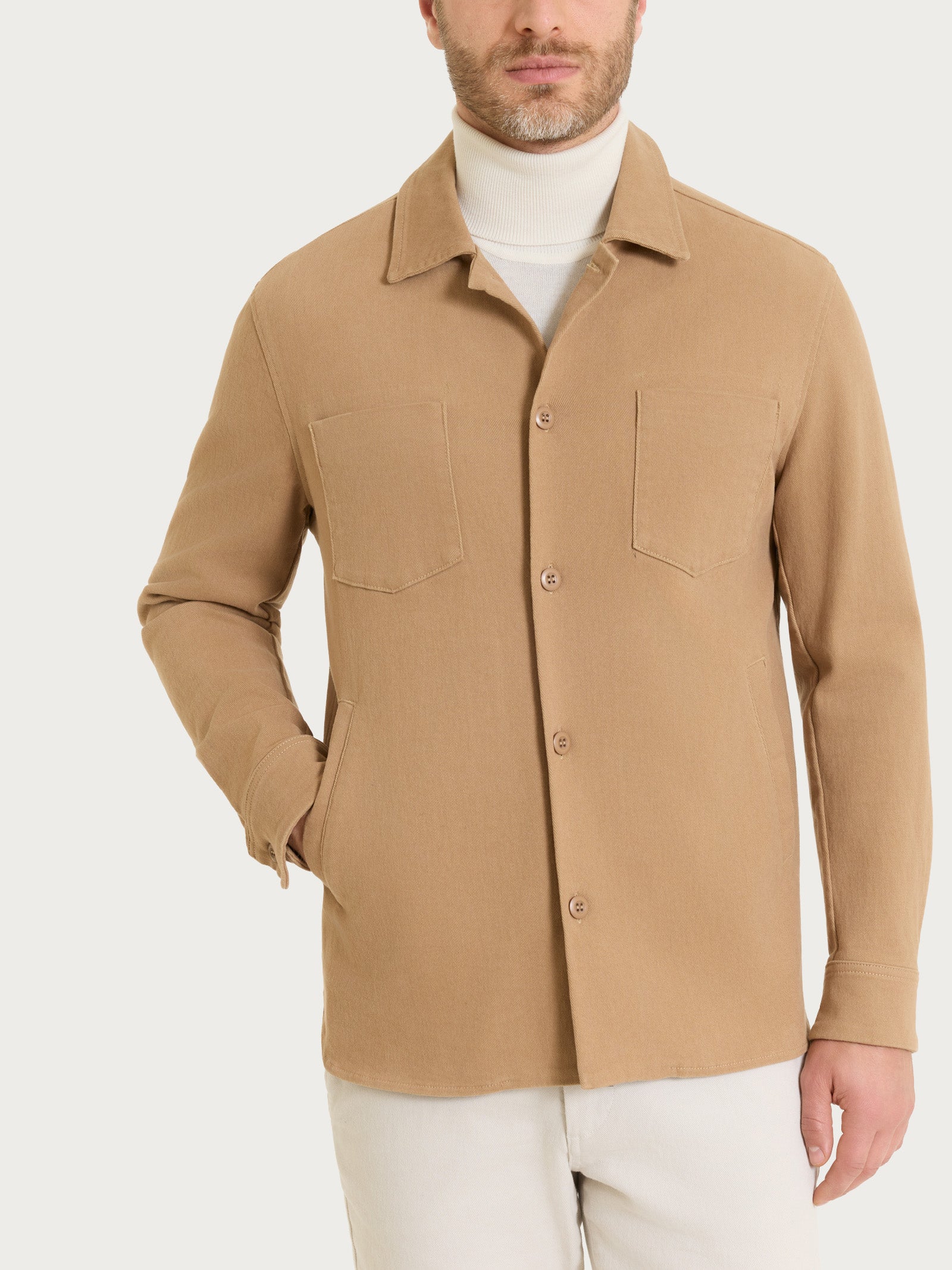 Ragno Shacket Raw Twill Cotone Tiger's Eye uomo