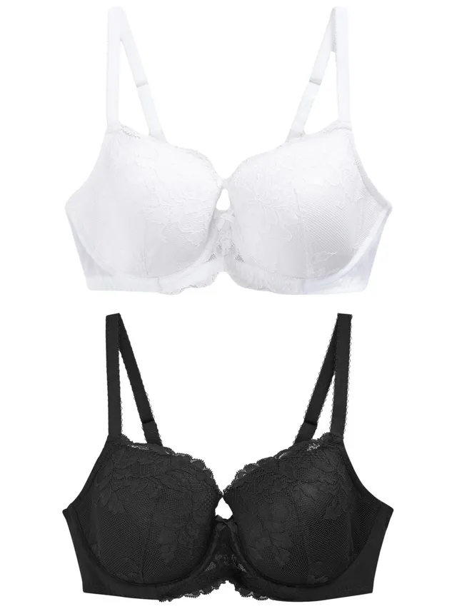 Next Reggiseno Pizzo Imbottito Donna 2 Pezzi Nero