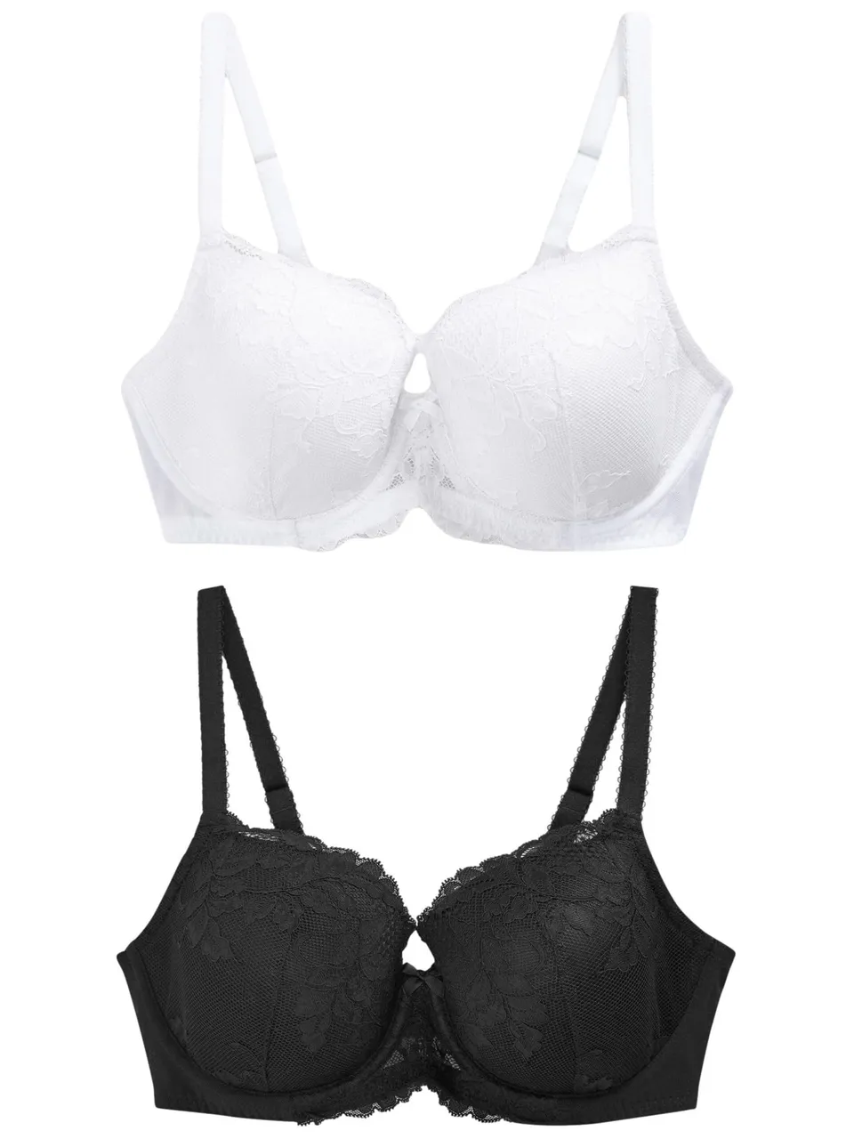 Next Reggiseno Pizzo Imbottito Donna 2 Pezzi Nero