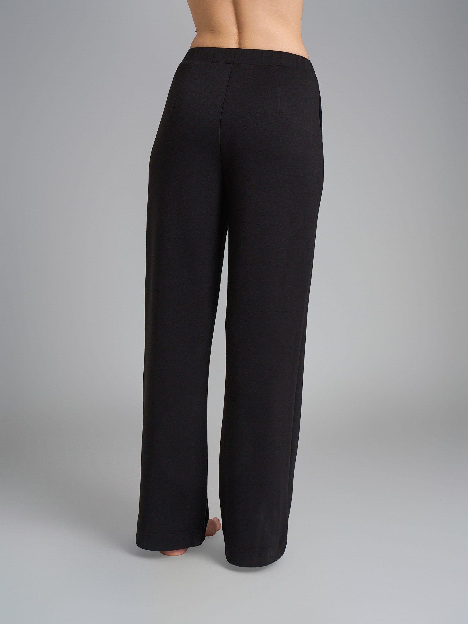 Ragno Scuba The Wide Leg pantalone nero gamba ampia