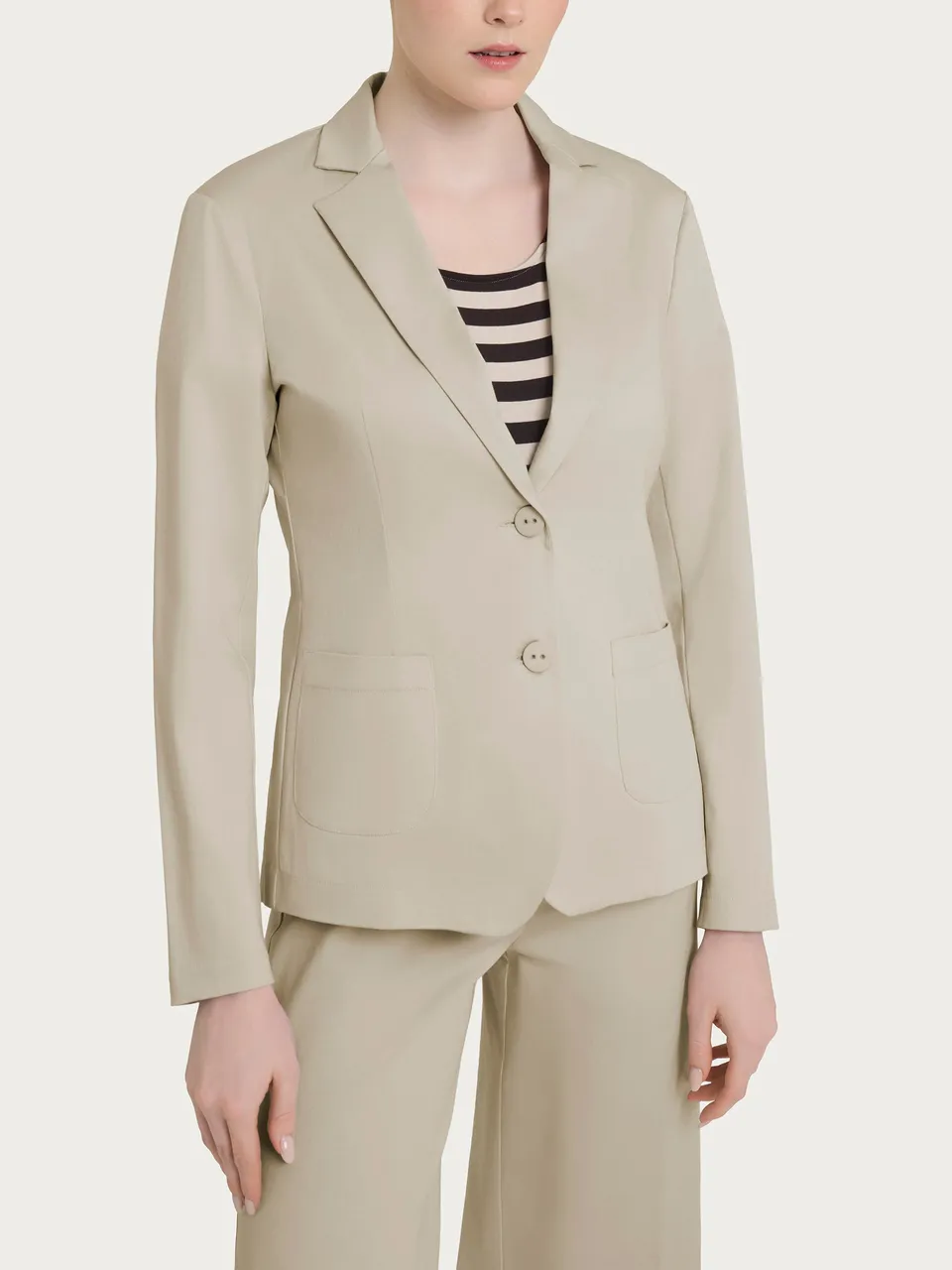 Ragno Satin Power Blazer due bottoni marrone cotone