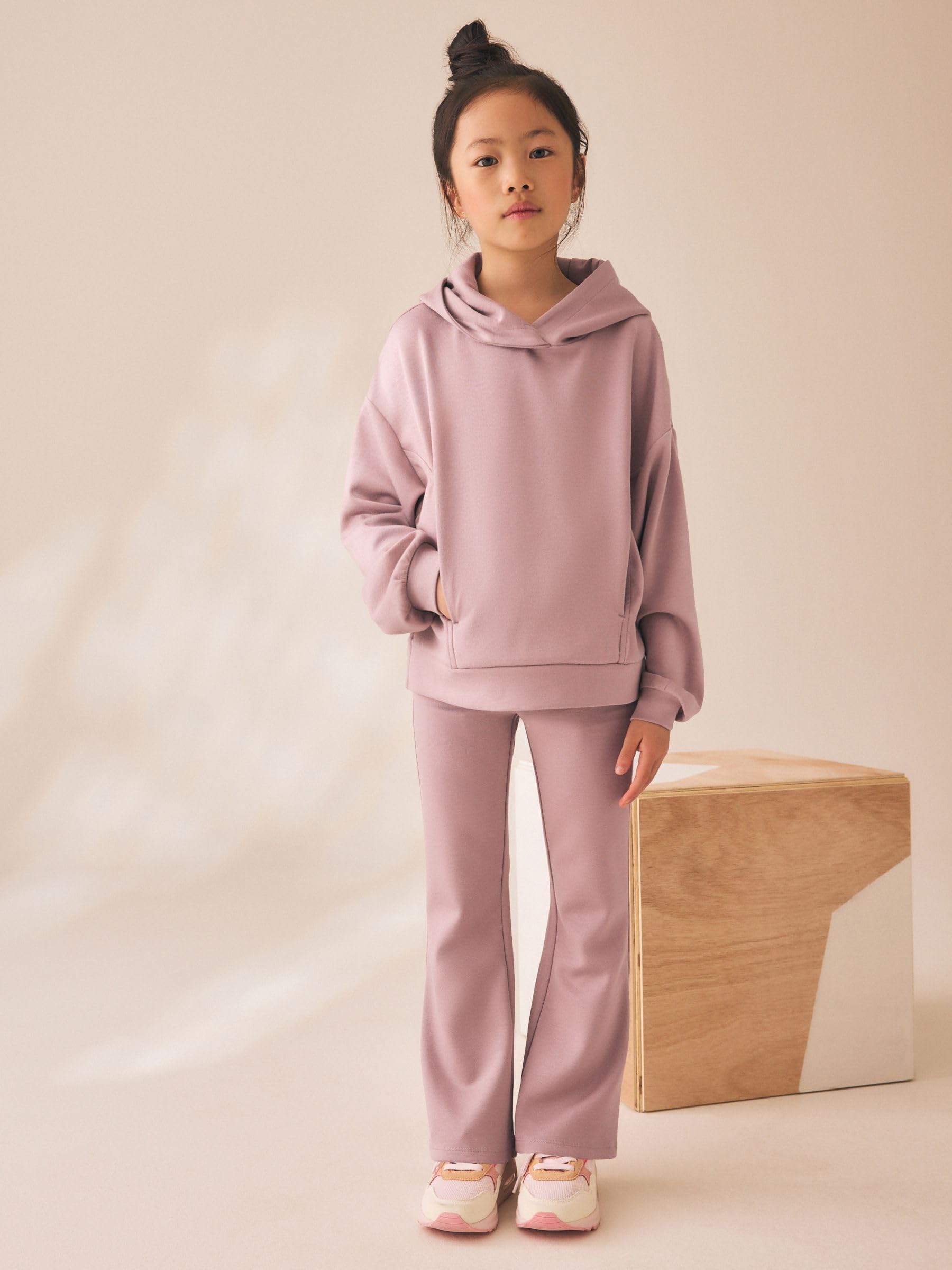 Next completo hoodie pantaloni bambina scampanato
