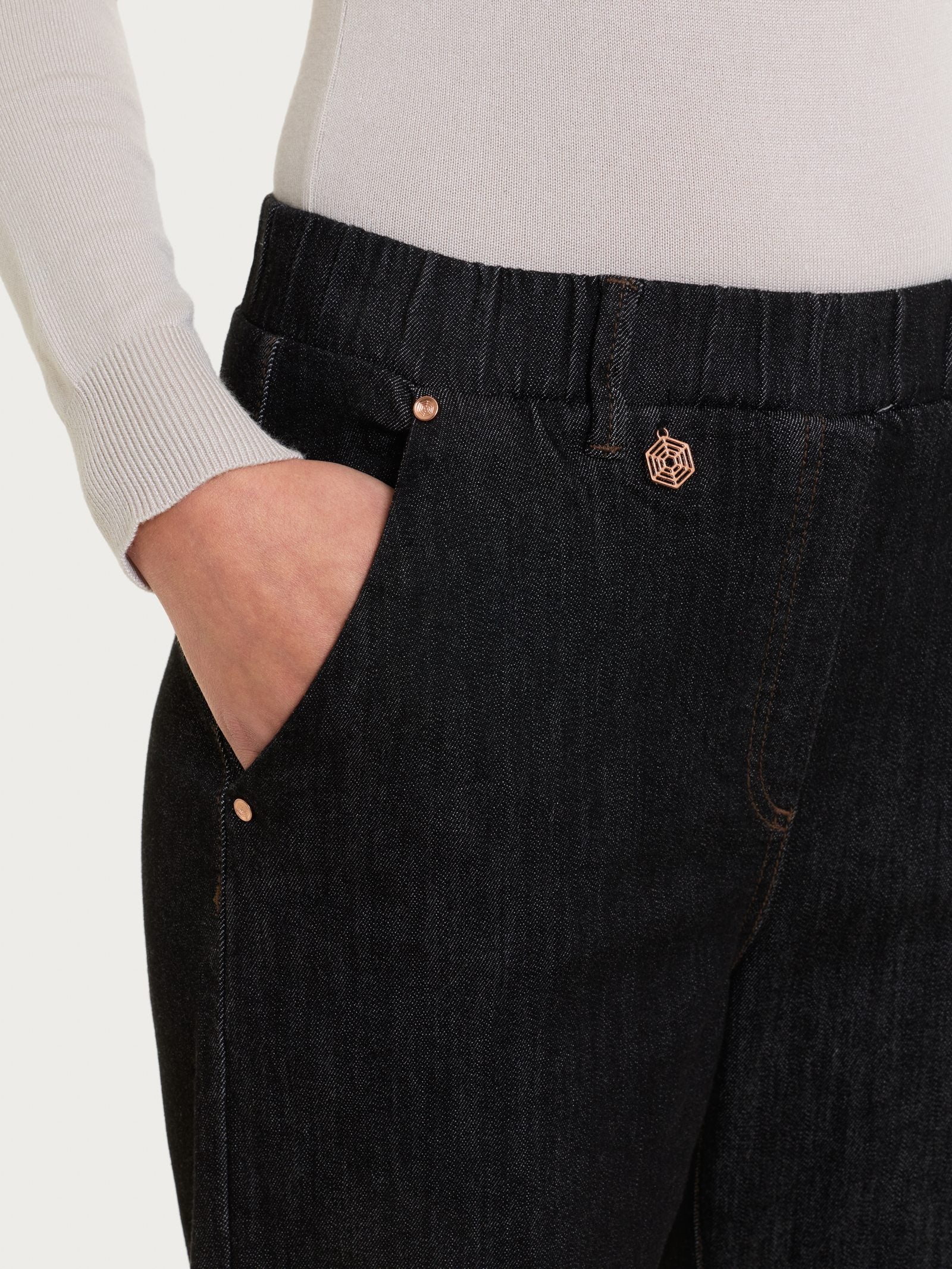 Ragno Heritage Denim jeans ampio Gray Black wide leg cotone