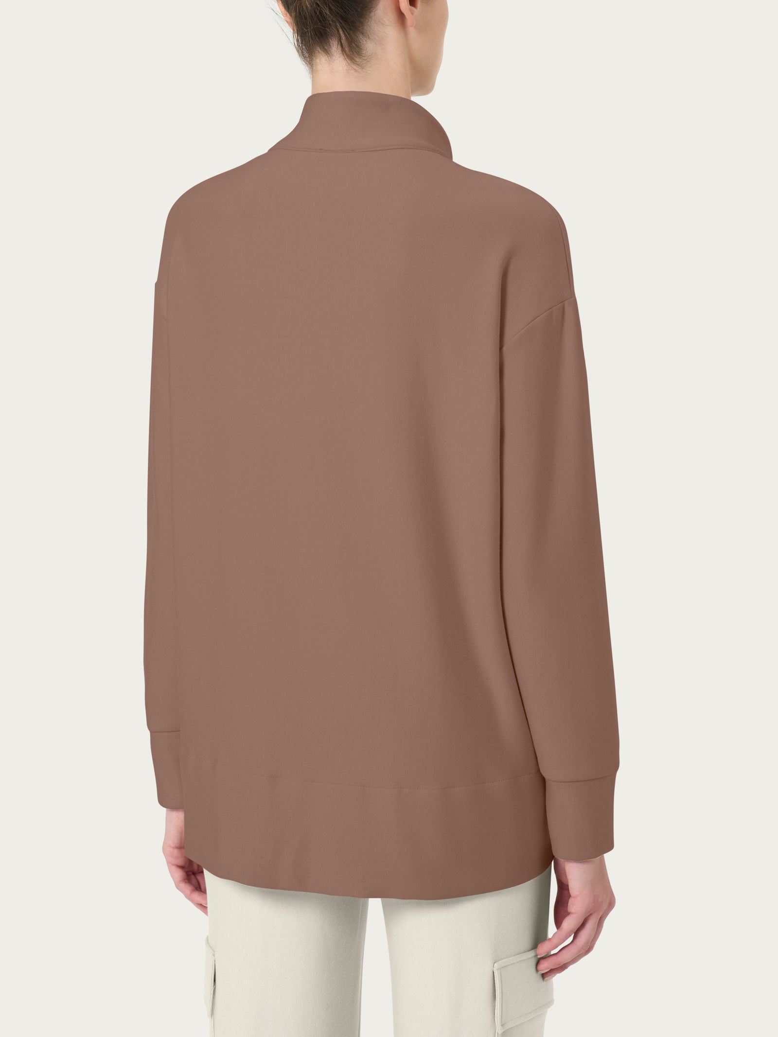 Ragno Eco Techno Fleece felpa zip donna Pine Bark viscosa