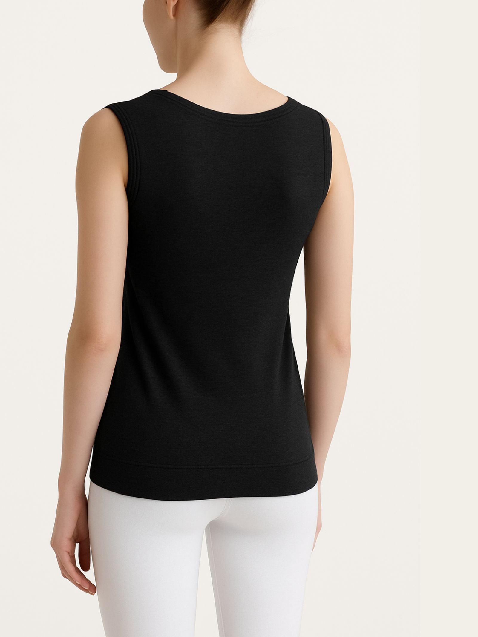 Ragno Eco Cotton Top smanicato spalla larga Nero