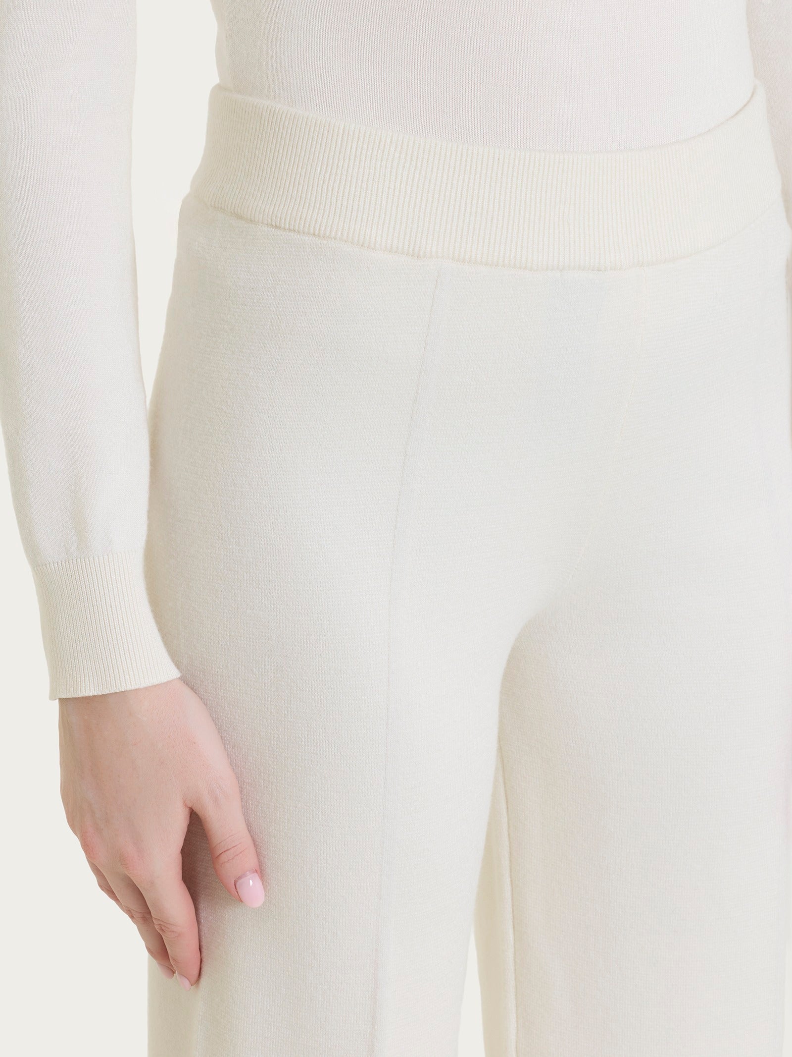Ragno Soft Wool Ampio pantalone Avorio caldo