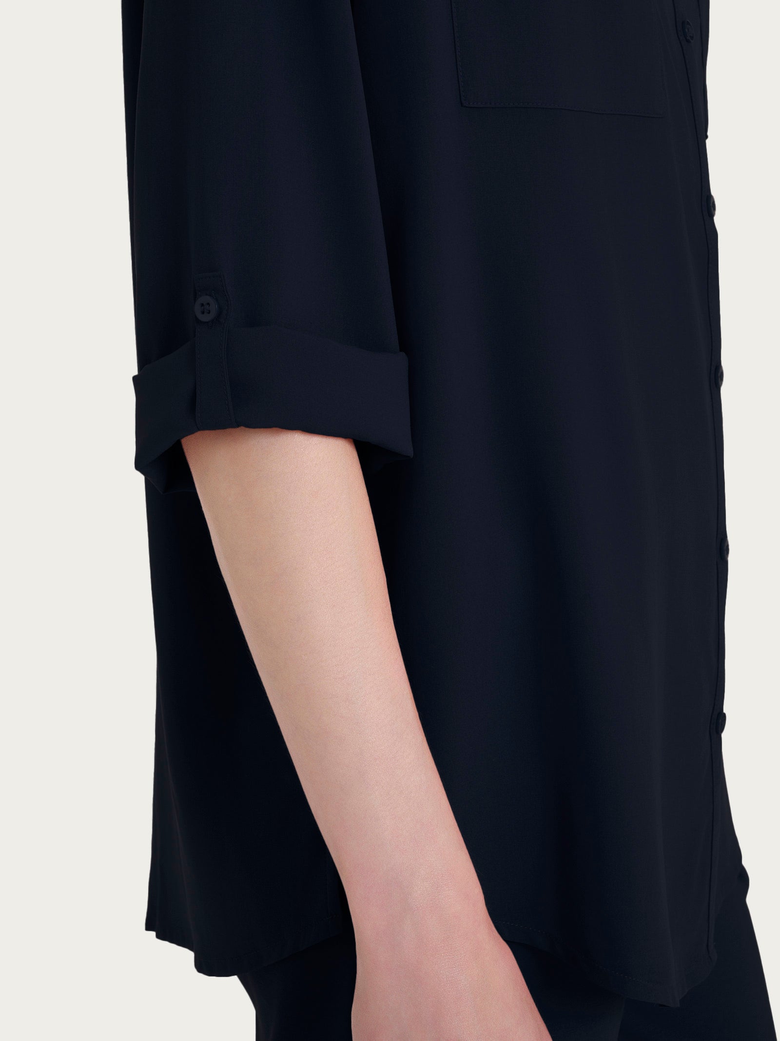 Ragno Camicia Coreana EcoSeta Viscosa Bleu