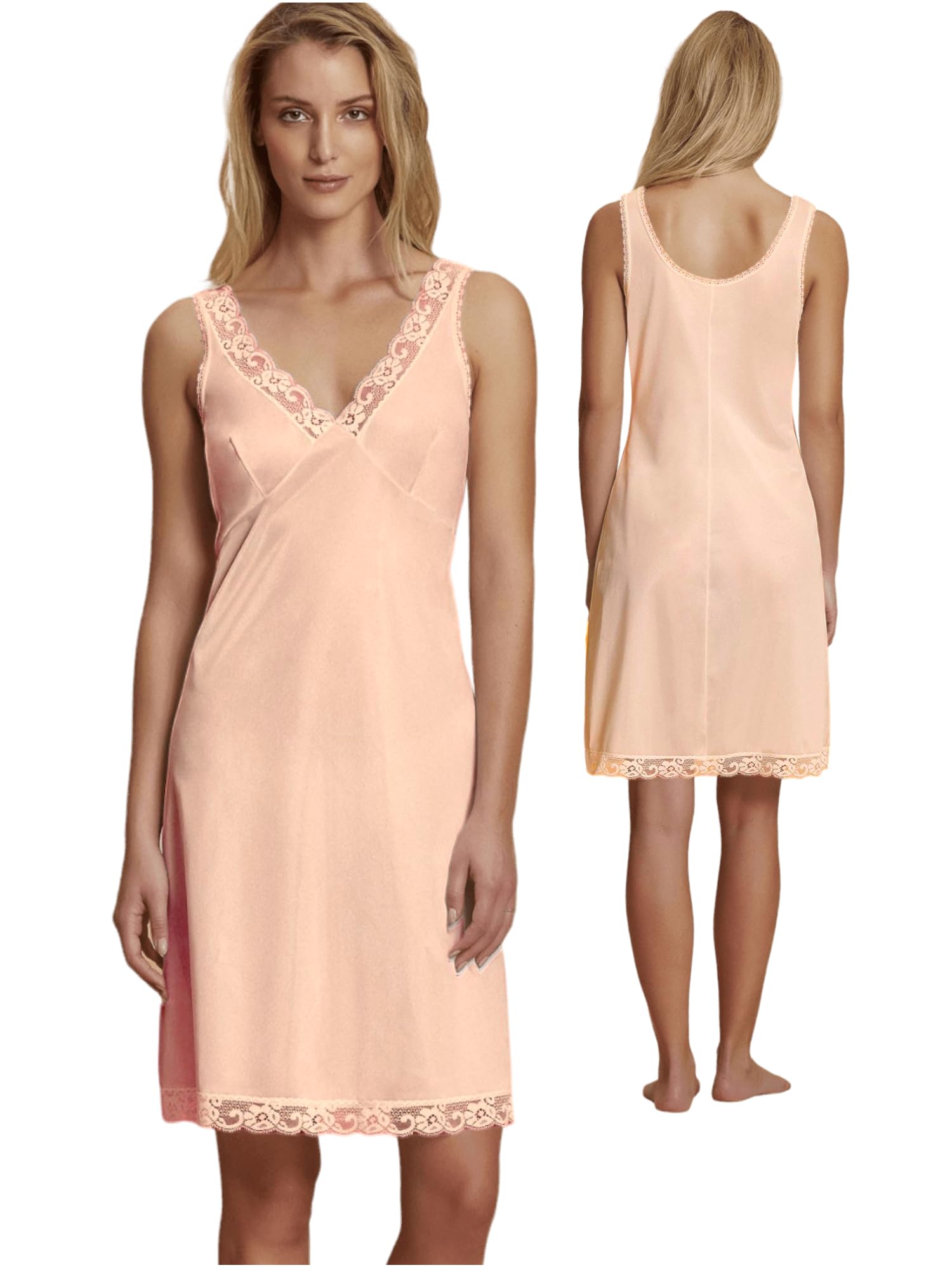 Lady C sottoveste lunga donna classica pizzo elegante