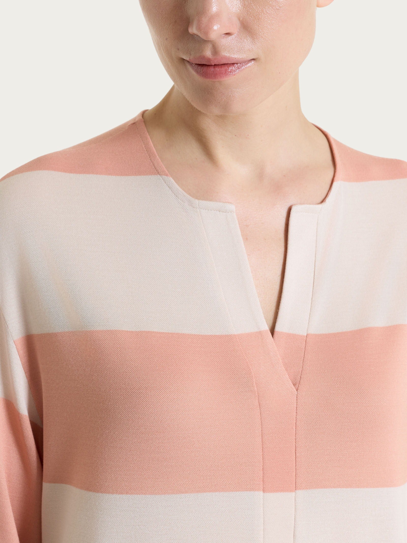 Ragno Summer Light maglietta scollo V righe viscosa Cork