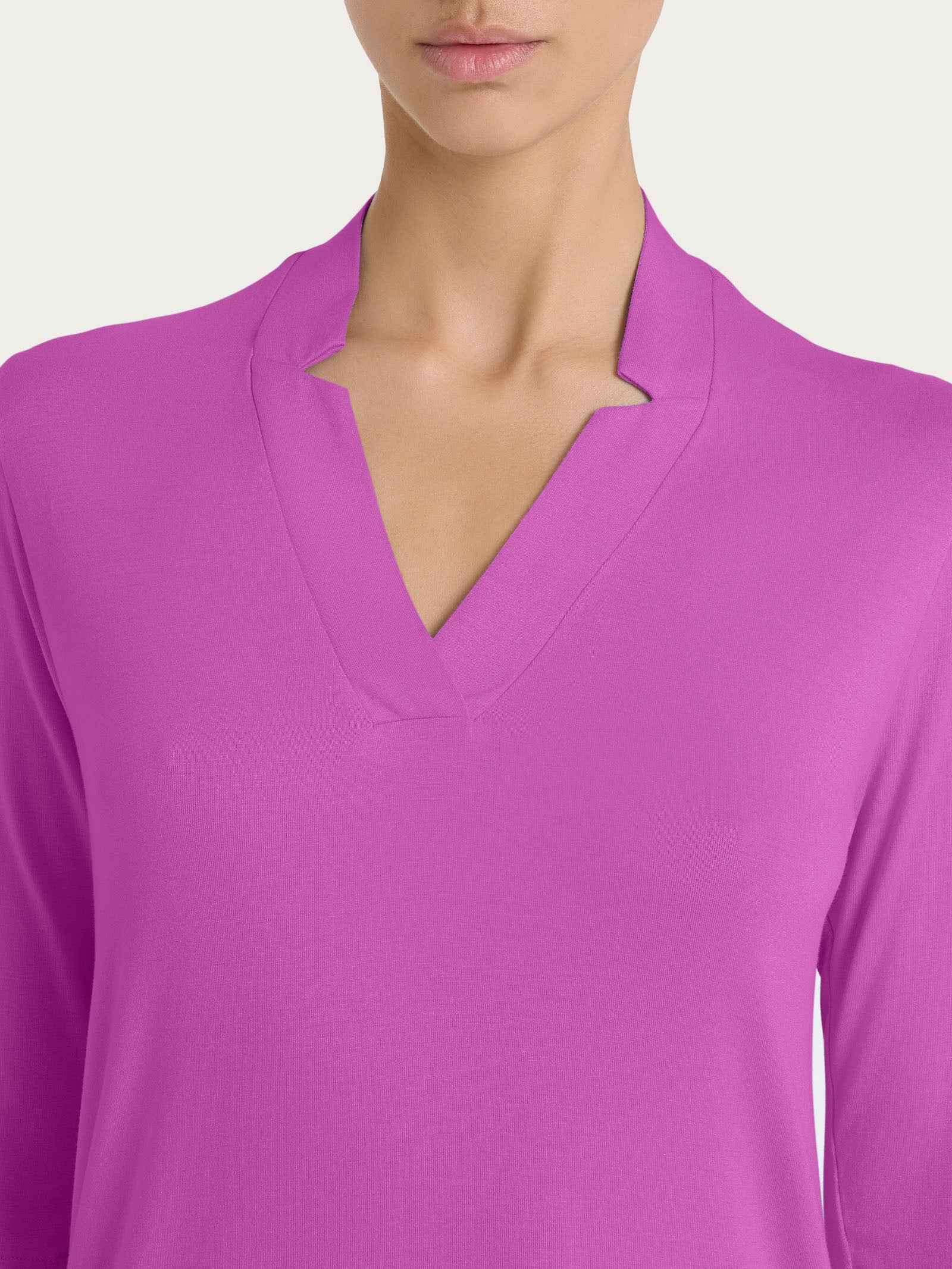 Ragno Viscosa Summer maglietta scollo V viola vestibilità soft