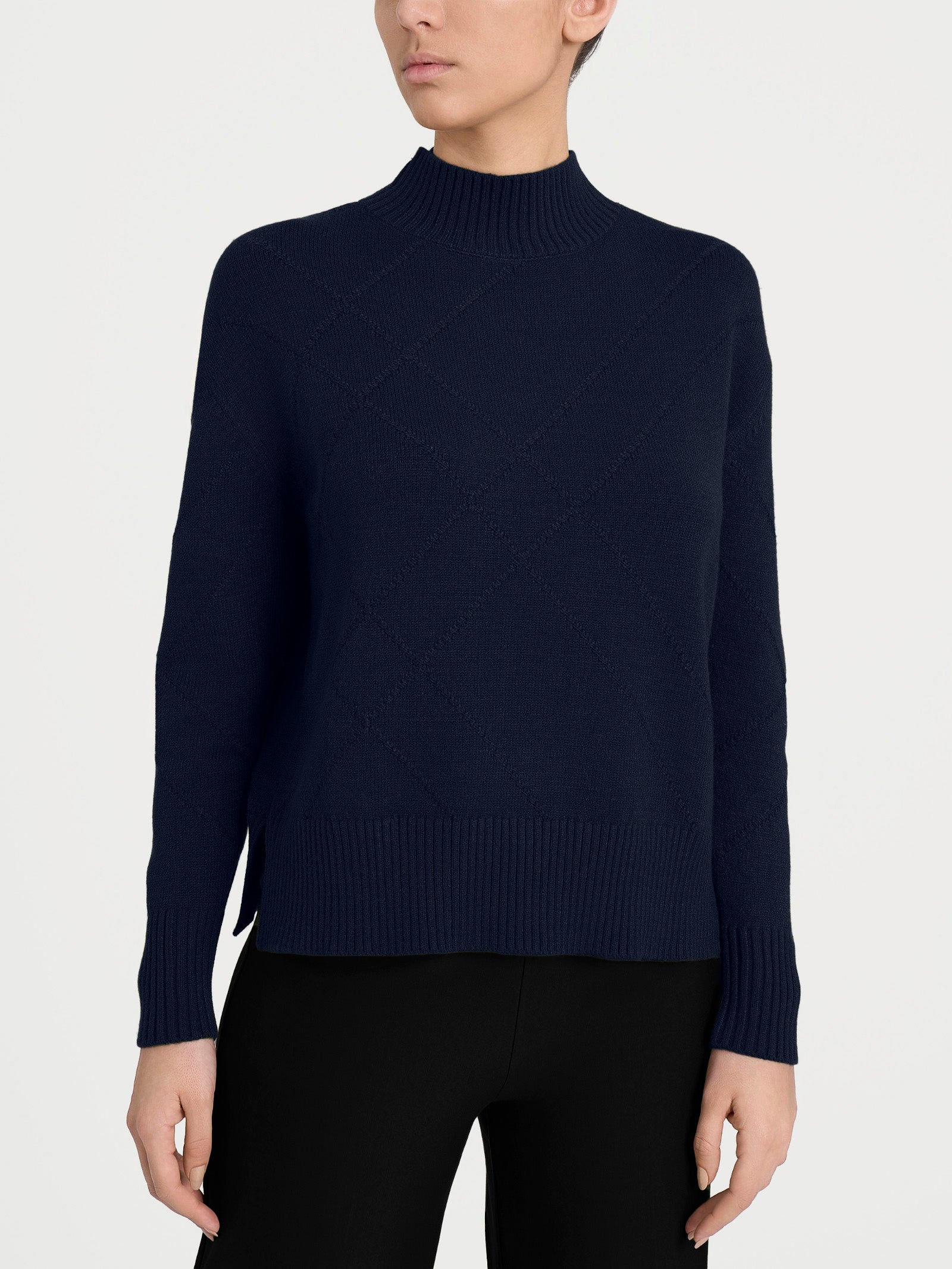 Ragno Super Soft Lupetto check diagonale maglia blu