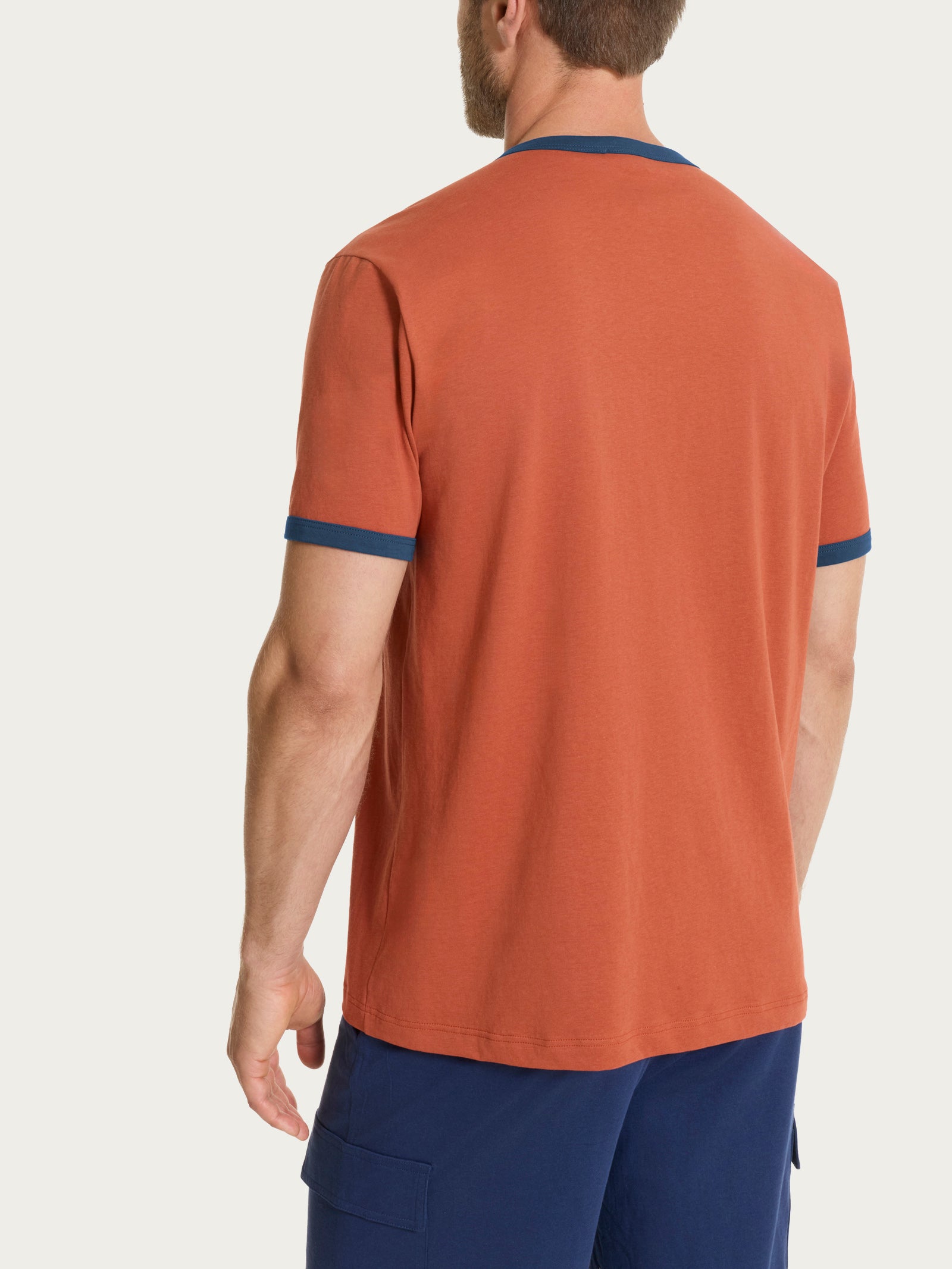 Ragno Jersey Cotone maglietta girocollo Burnt Brick uomo