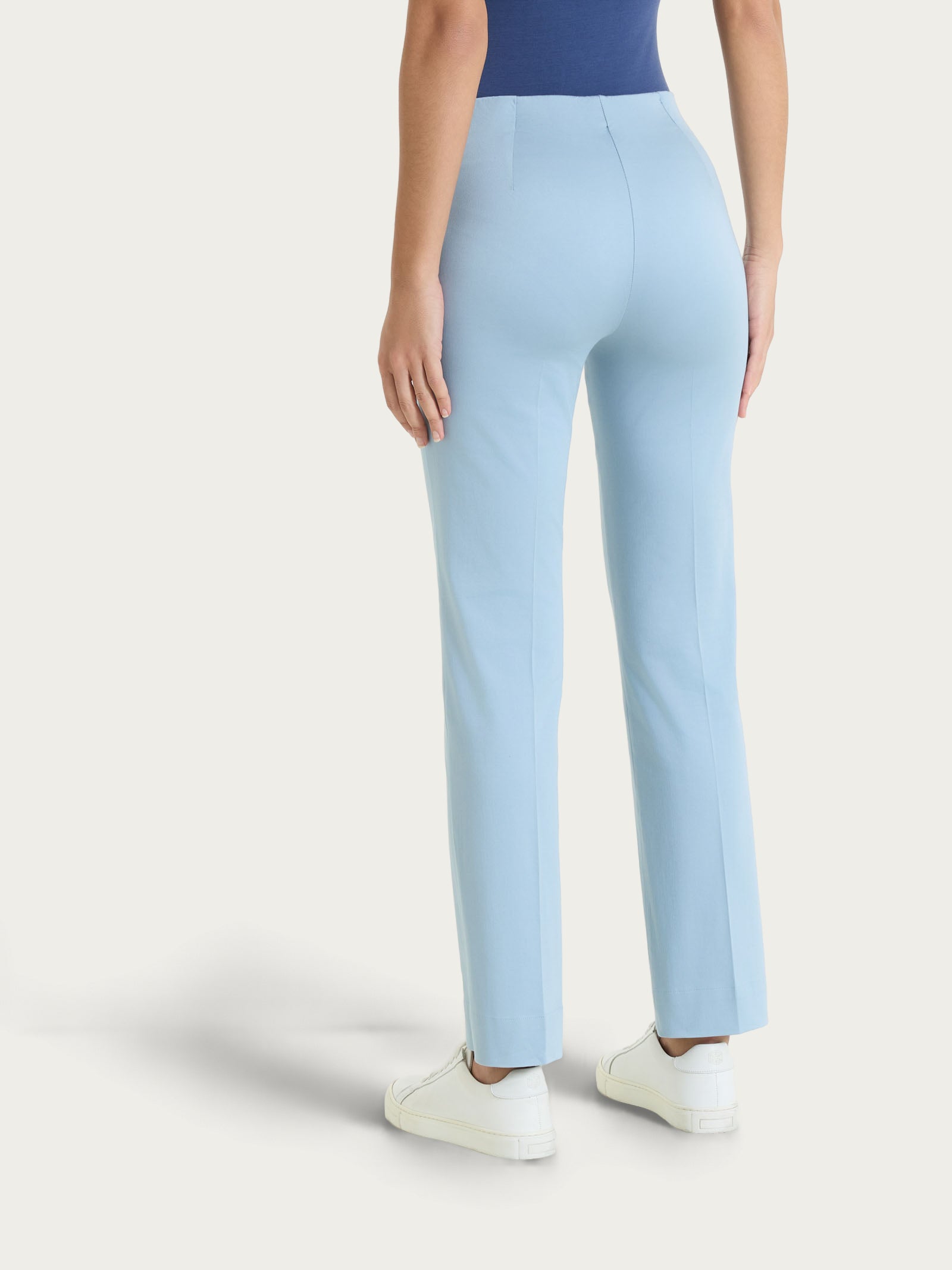 Ragno Satin Power pantalone capri dusty blue cotone