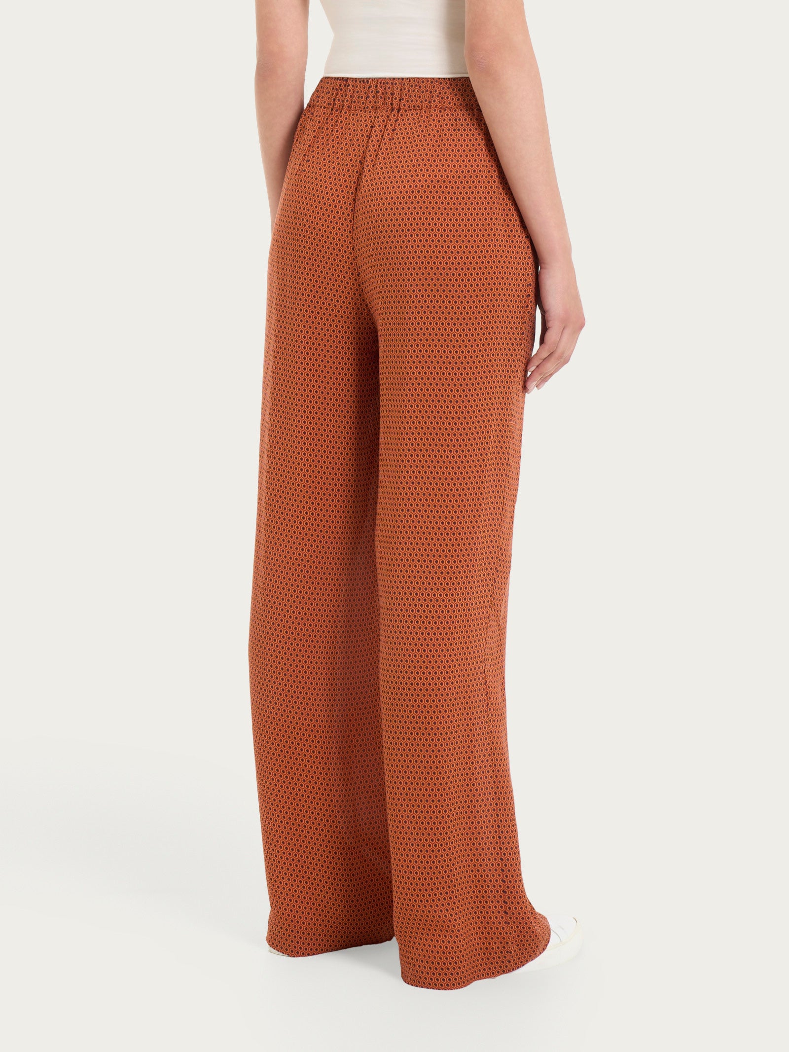Ragno EcoSeta pantalone ampio Fant. Red Ochre wide leg