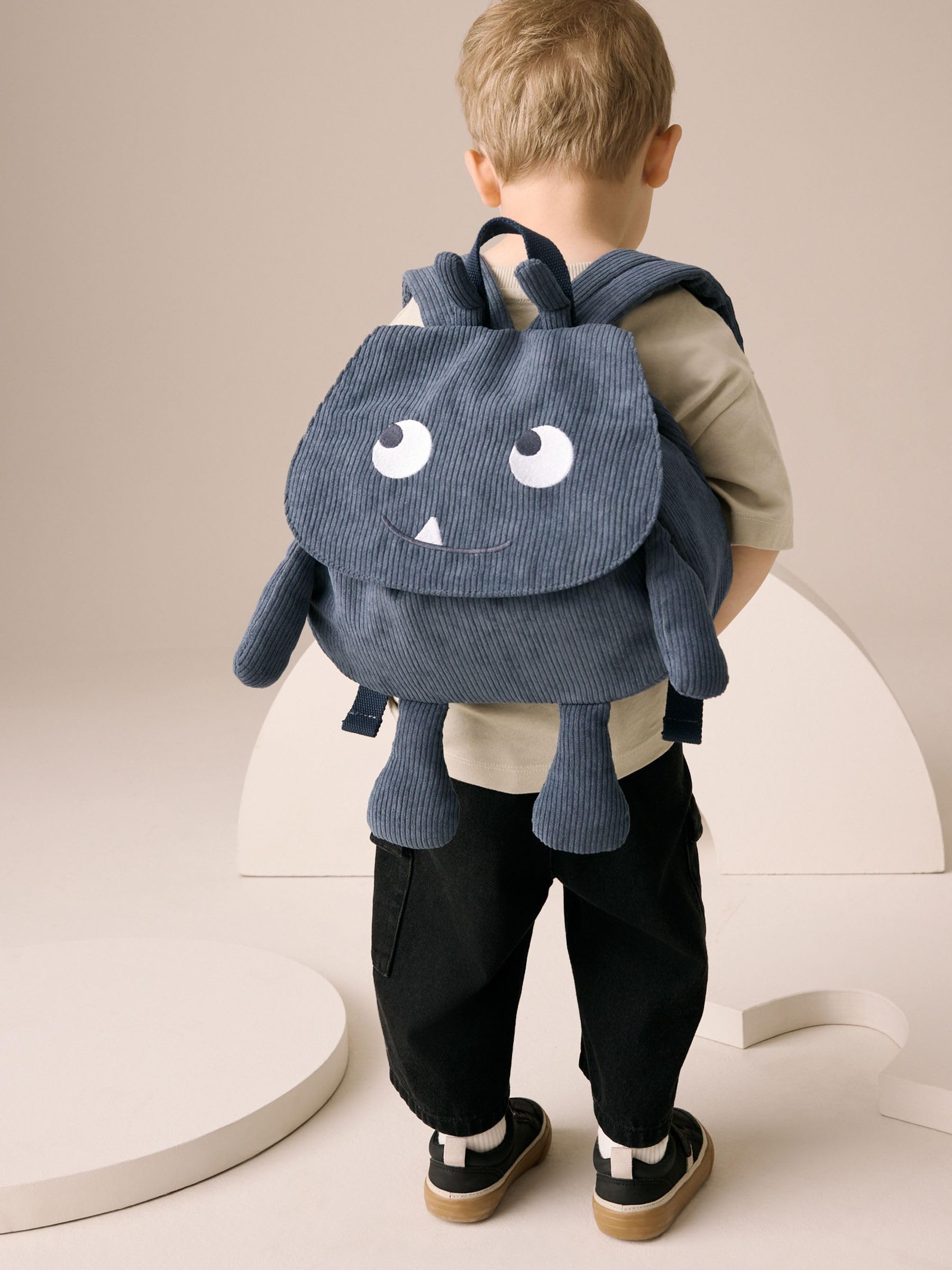 Next Zaino Mostro Bambino Blue Cord in Velluto