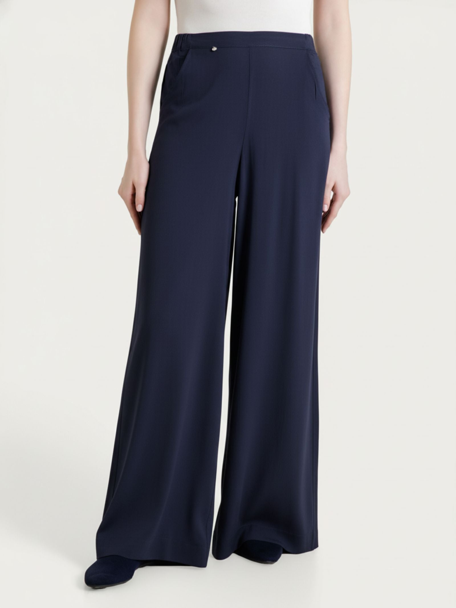 Ragno Viscosa Summer Pantalone Palazzo Bleu wide leg