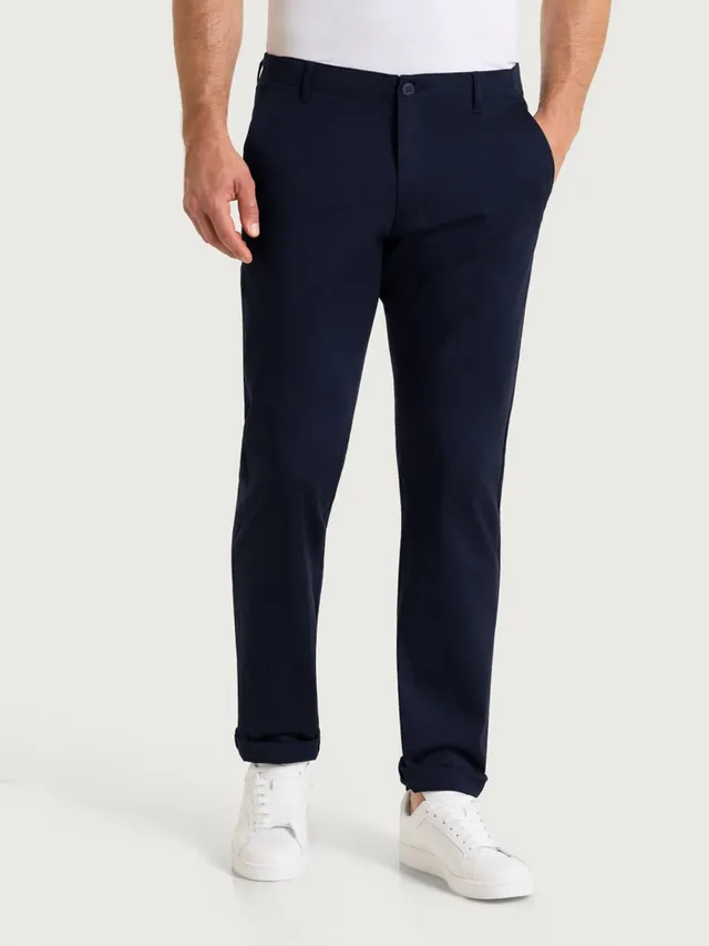 Ragno Satin Power Pantalone Chino Bleu Cotone Comfort Belt