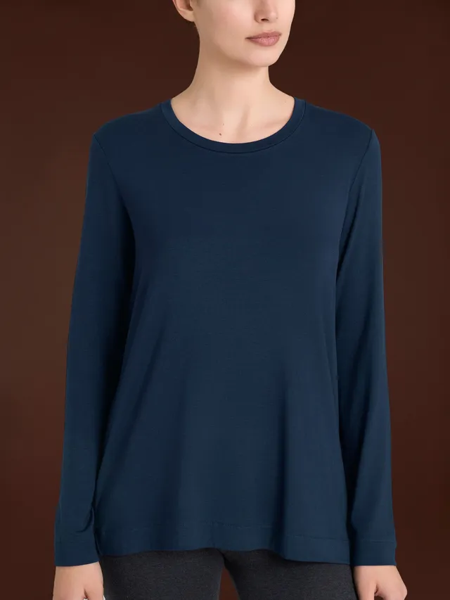 Ragno Viscosa Summer Maglietta donna Bleu manica lunga