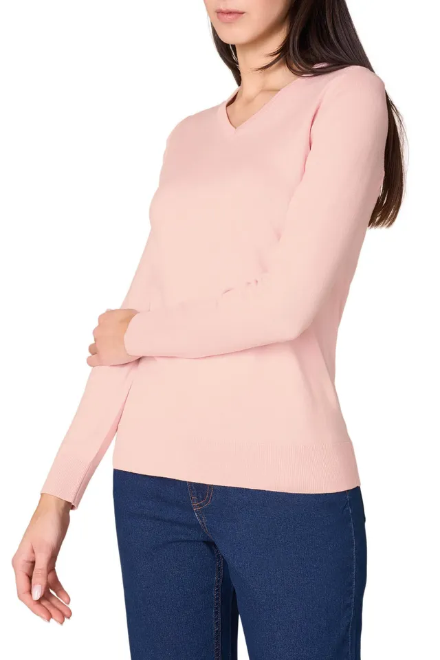 Goldenpoint Donna Maglia Scollo V Manica Lunga Misto Viscosa