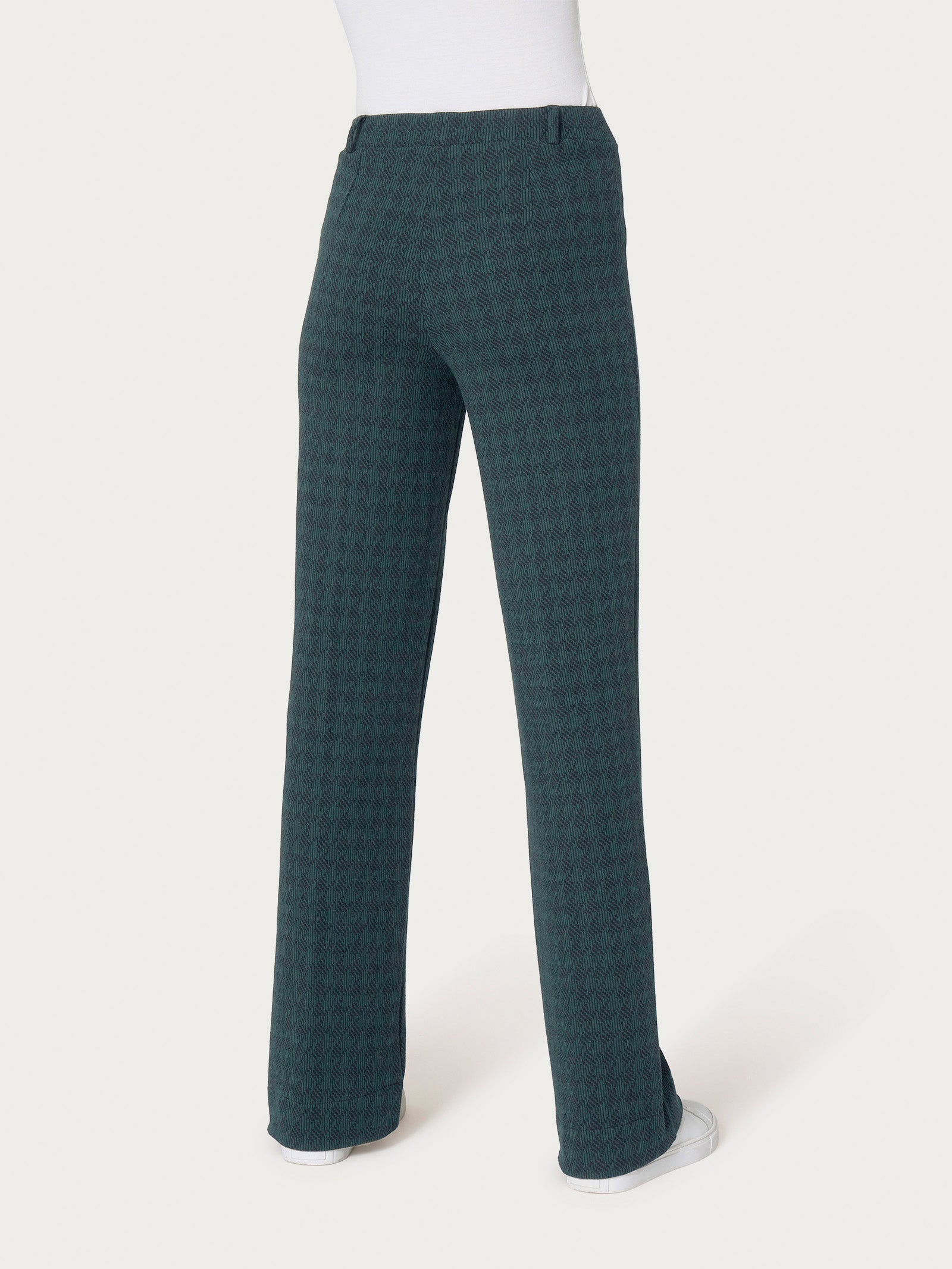 Ragno Eco Jacquard The Wide Leg pantalone Rain Forest pied de poule