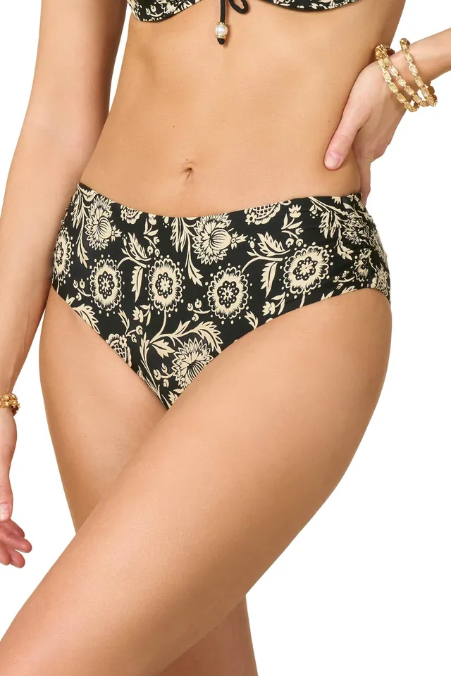 Goldenpoint Exotic Garde slip bikini fianco alto floreale microfibra