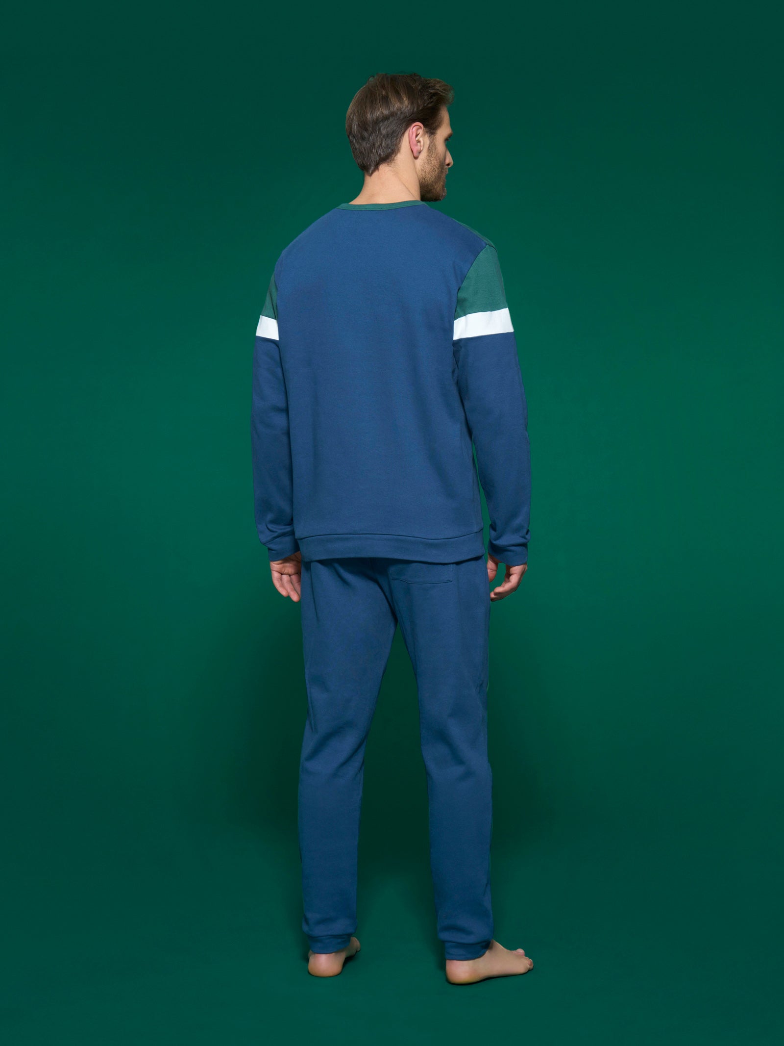 Ragno pigiama serafino cotone Bistro Green uomo