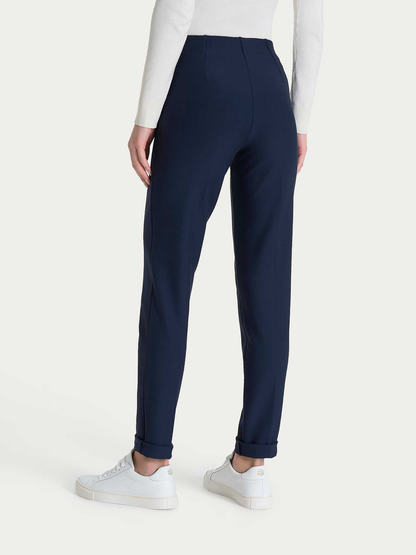 Ragno Compact pantalone sigaretta risvolto Persia