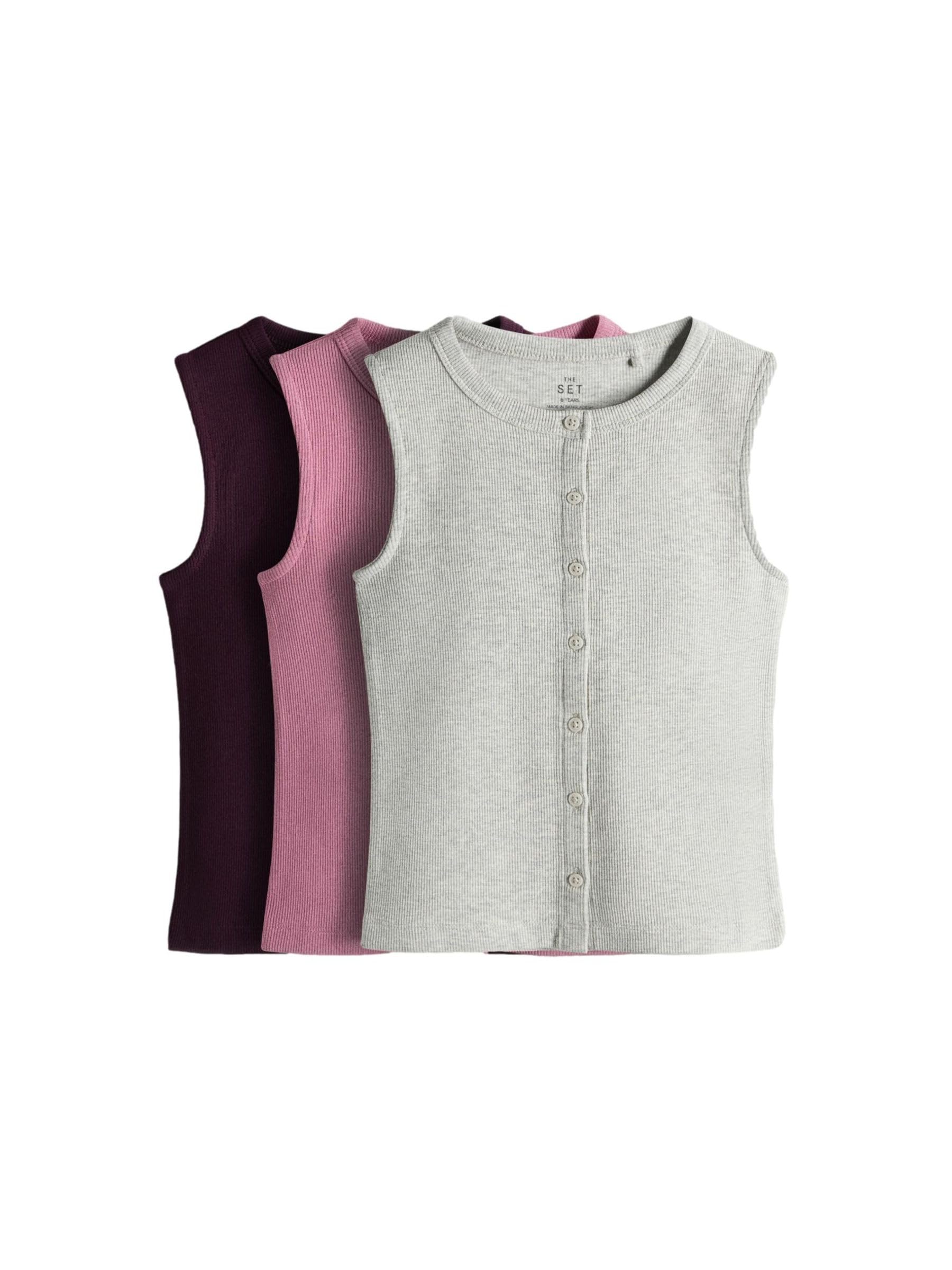 Next The Set canotta bambina 3 pezzi coste bottoni