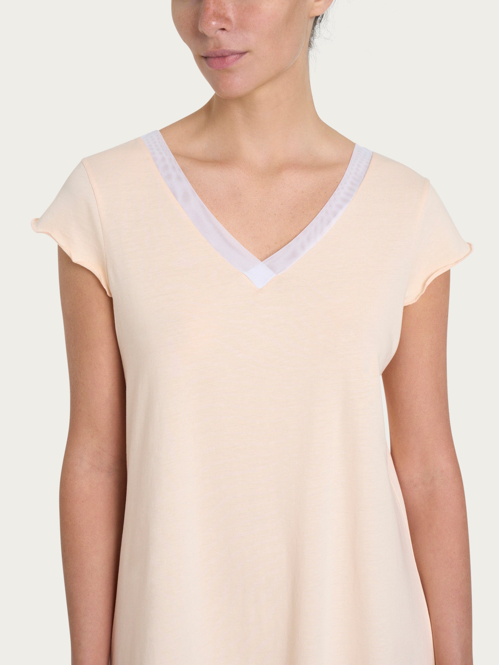 Ragno Sweet Emotion camicia da notte scollo V cotone Pale Peach