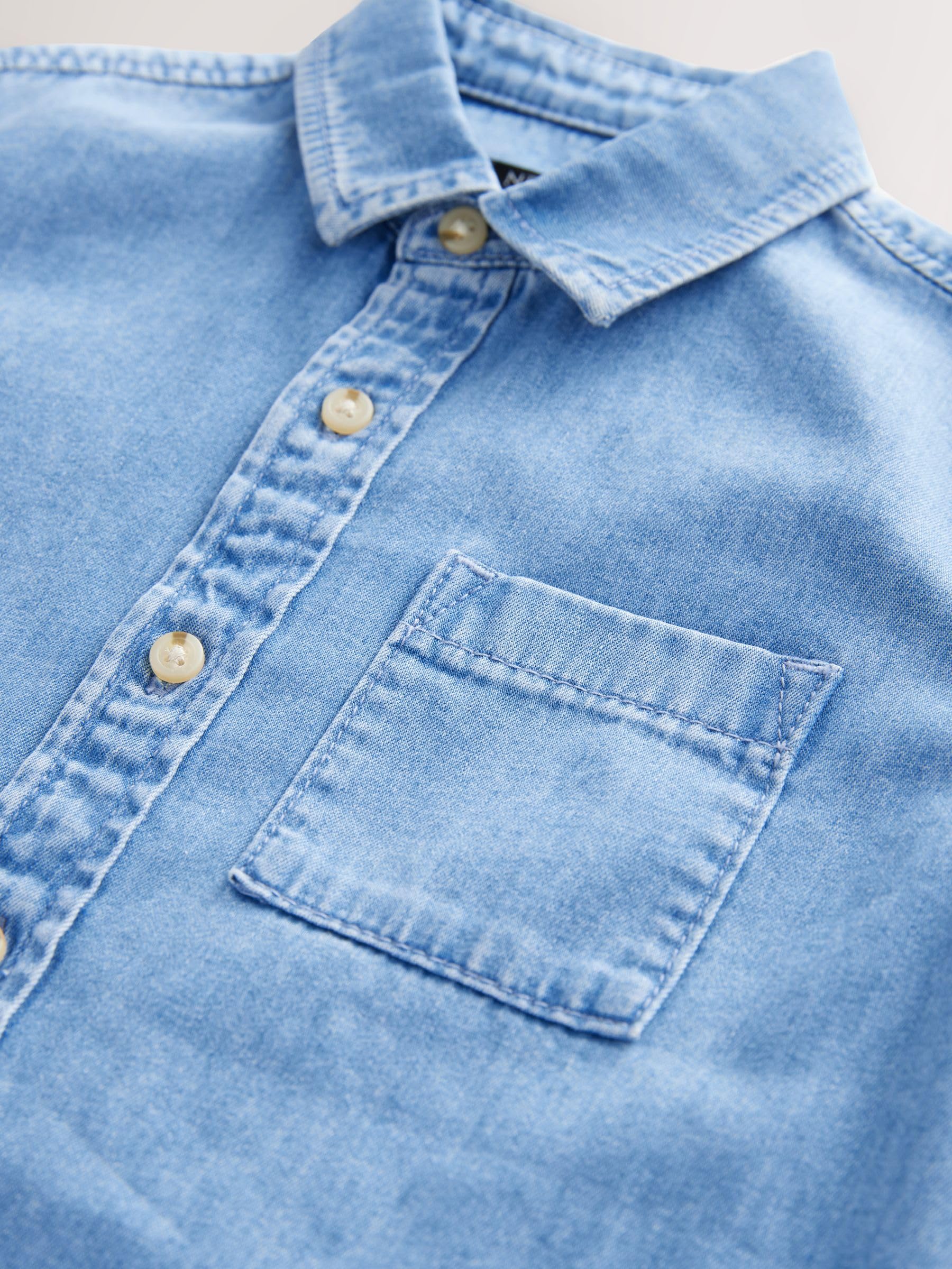 Next Camicia Jeans Bambino Manica Lunga Taglia 110 Cotone