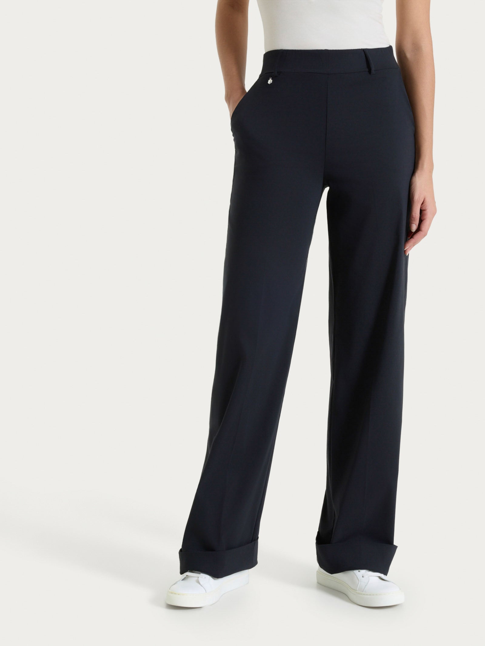 Ragno Super Fresh pantalone ampio gamba larga tasche nero