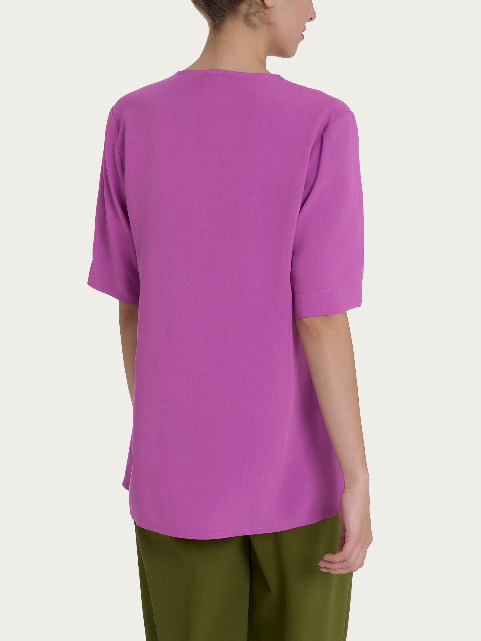 Ragno Blusa camicia donna ecoseta scollo V Cattleya Orchid