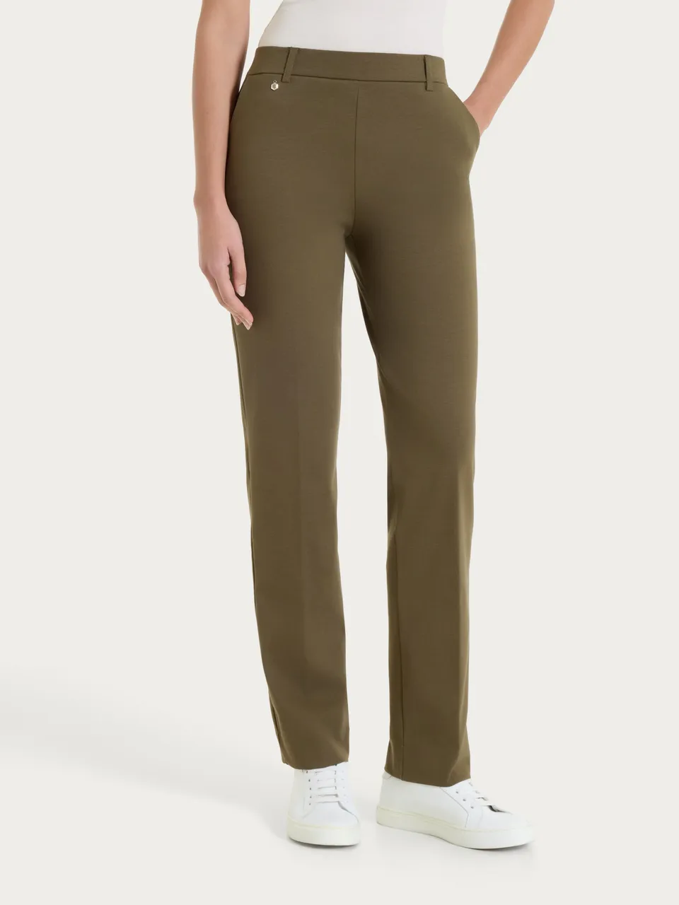 Ragno Compact Light Dritto Pantalone Dark Olive elastico
