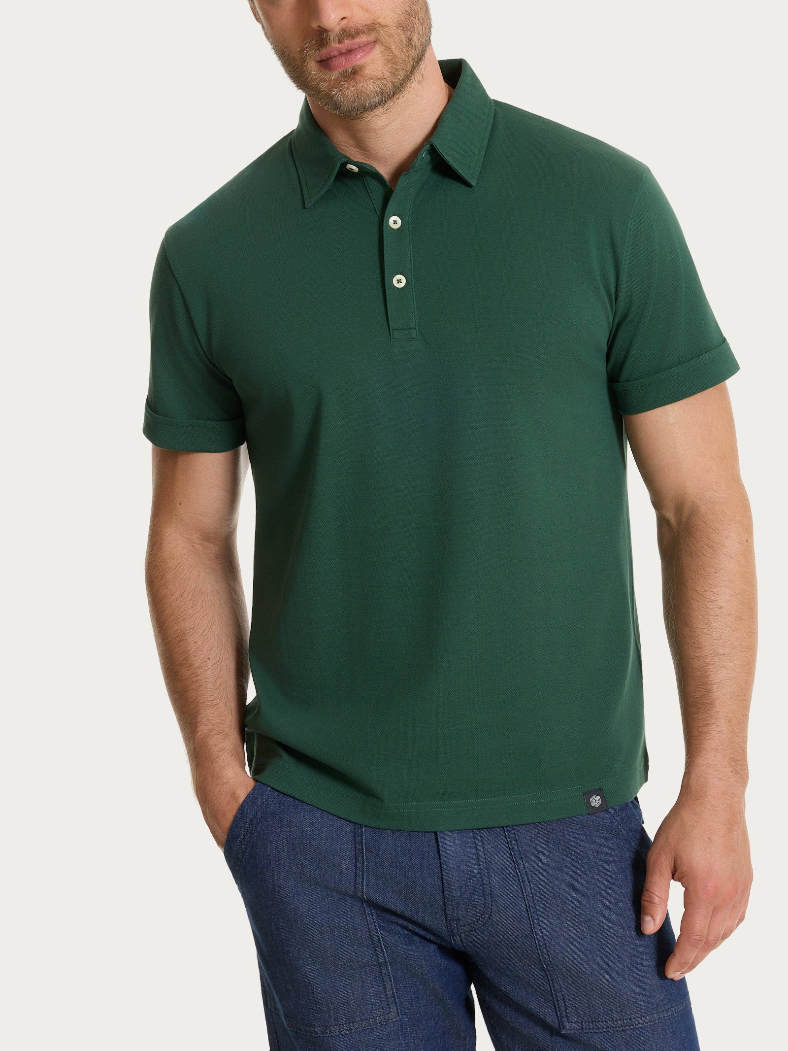 Ragno Puro Cotone polo manica corta Pineneedle piquet