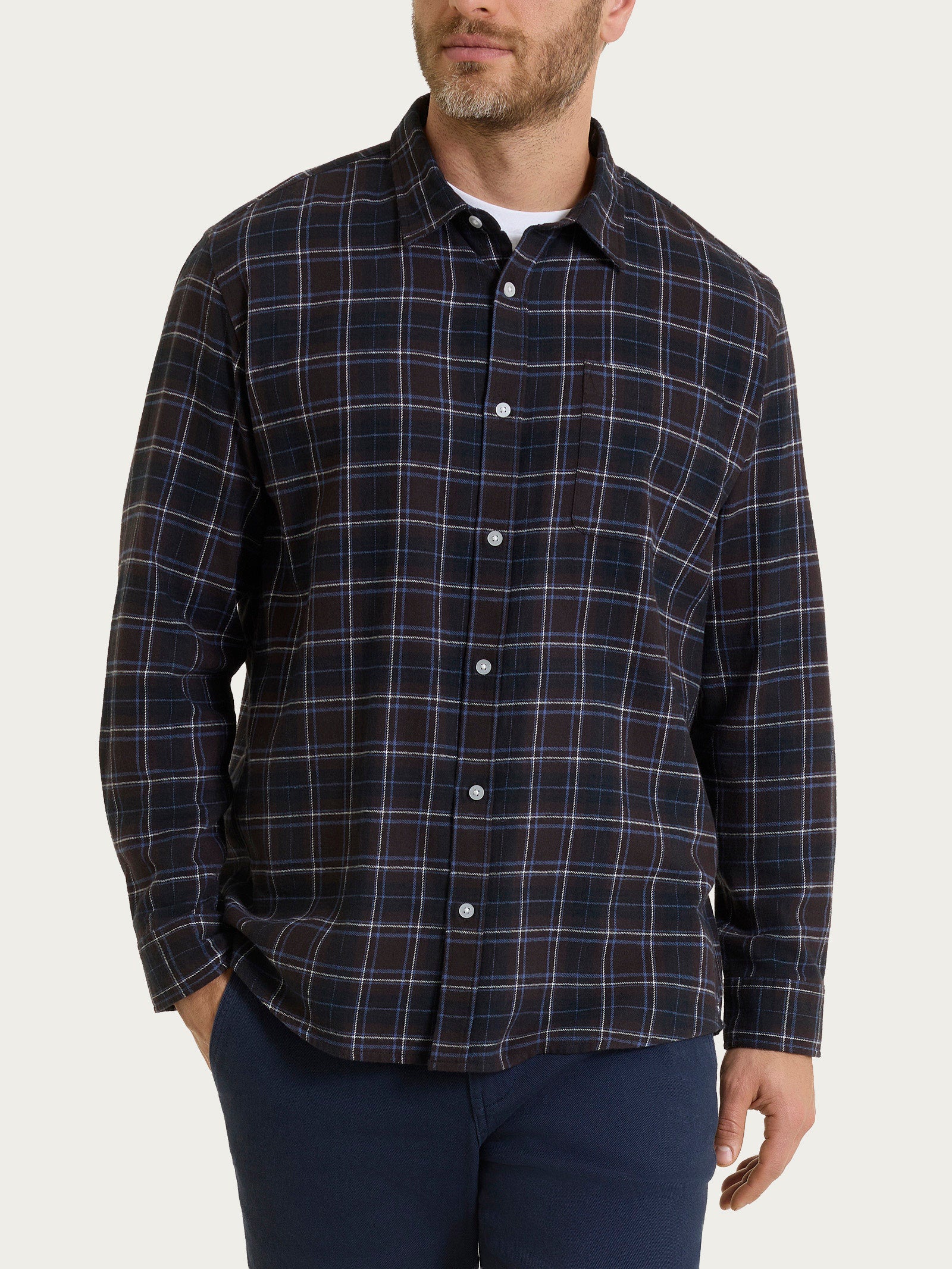 Ragno Cotton Flannel camicia tartan chocolate flanella