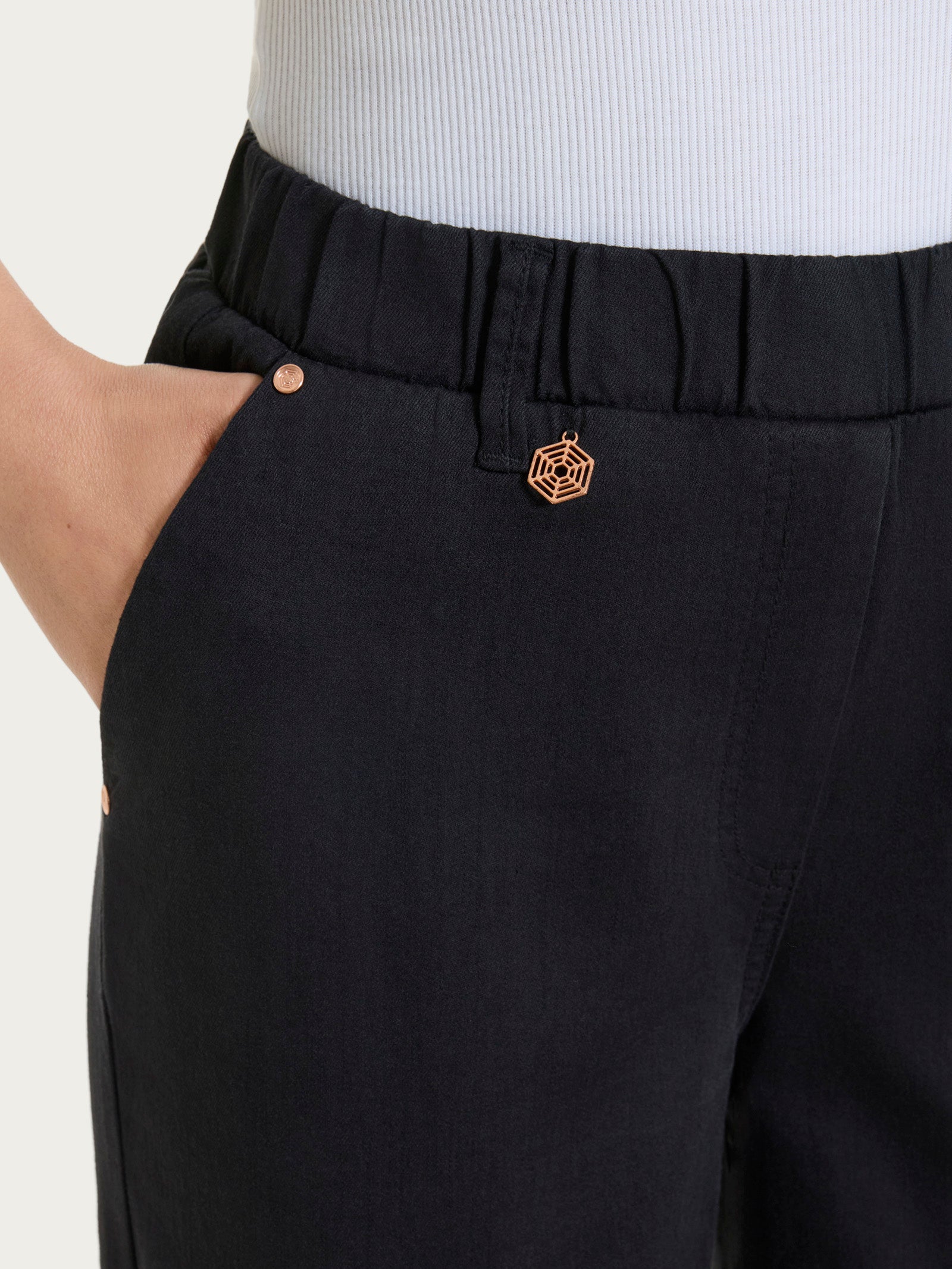 Ragno Light Denim jeans carota donna Nero cotone elasticizzato