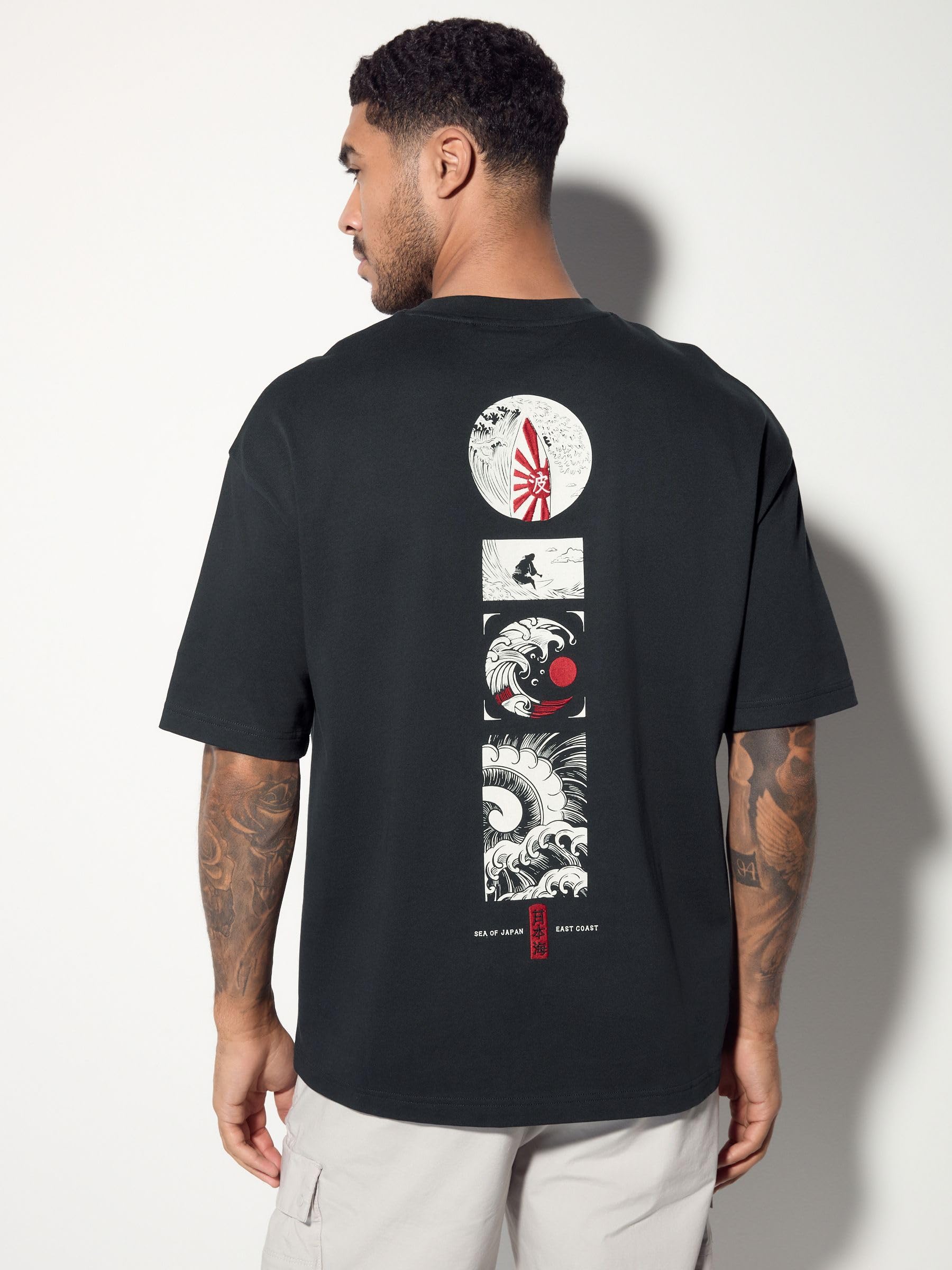 Next t-shirt uomo cotone stampa giapponese taglia M