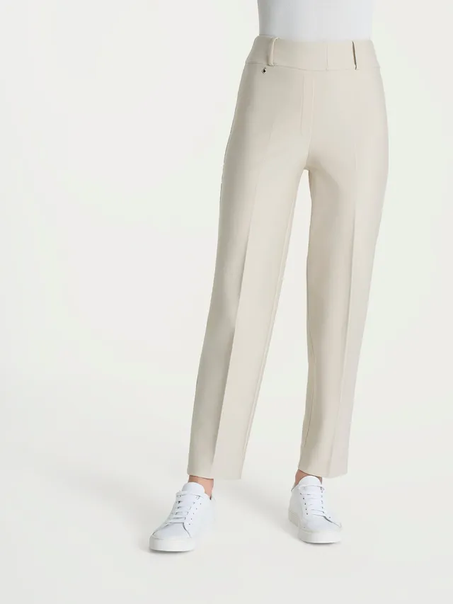 Ragno Compact pantalone carota champignon cropped elasticizzato