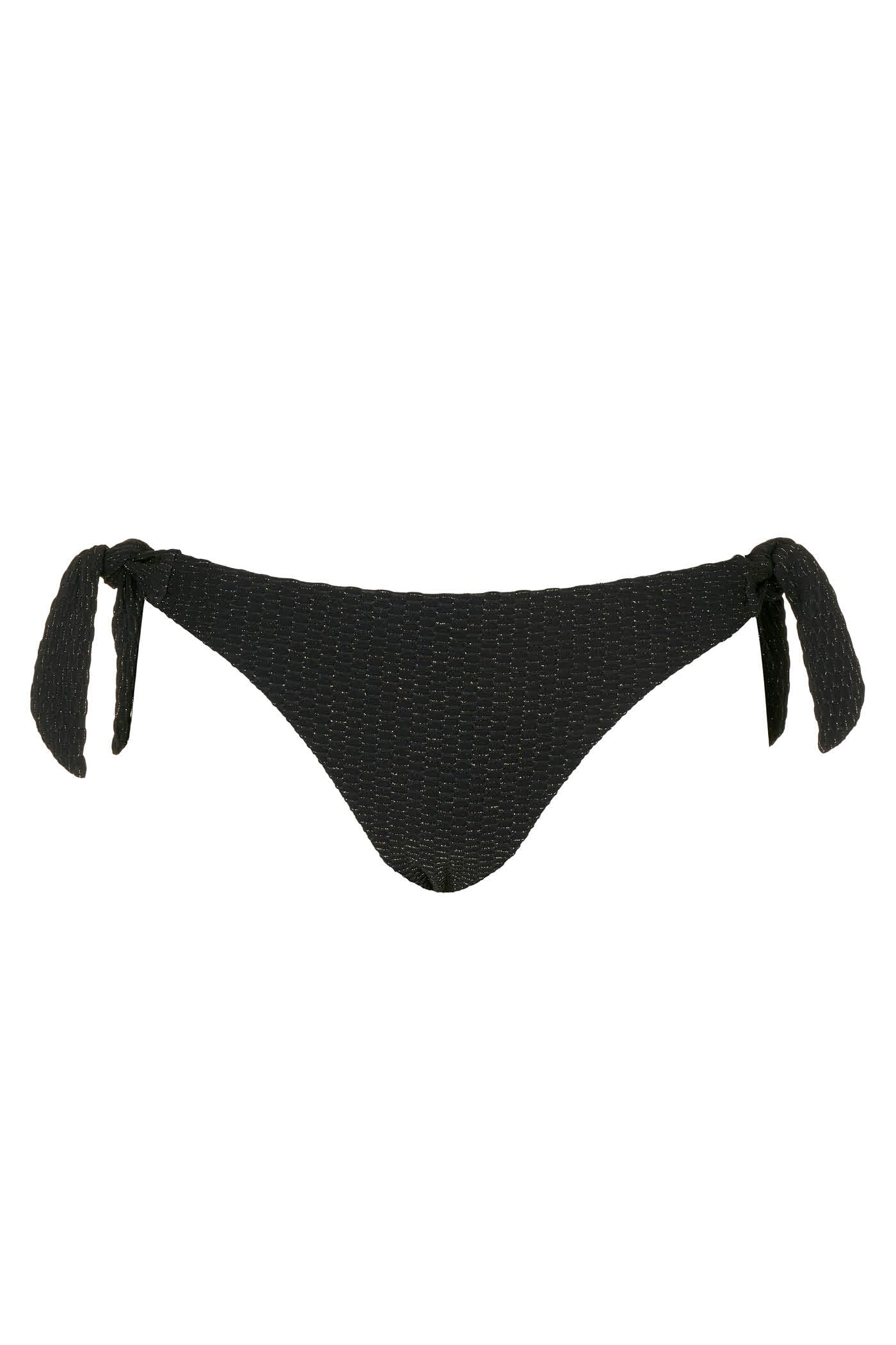 Goldenpoint Lamè slip bikini brasiliana fiocchi costina tinta unita