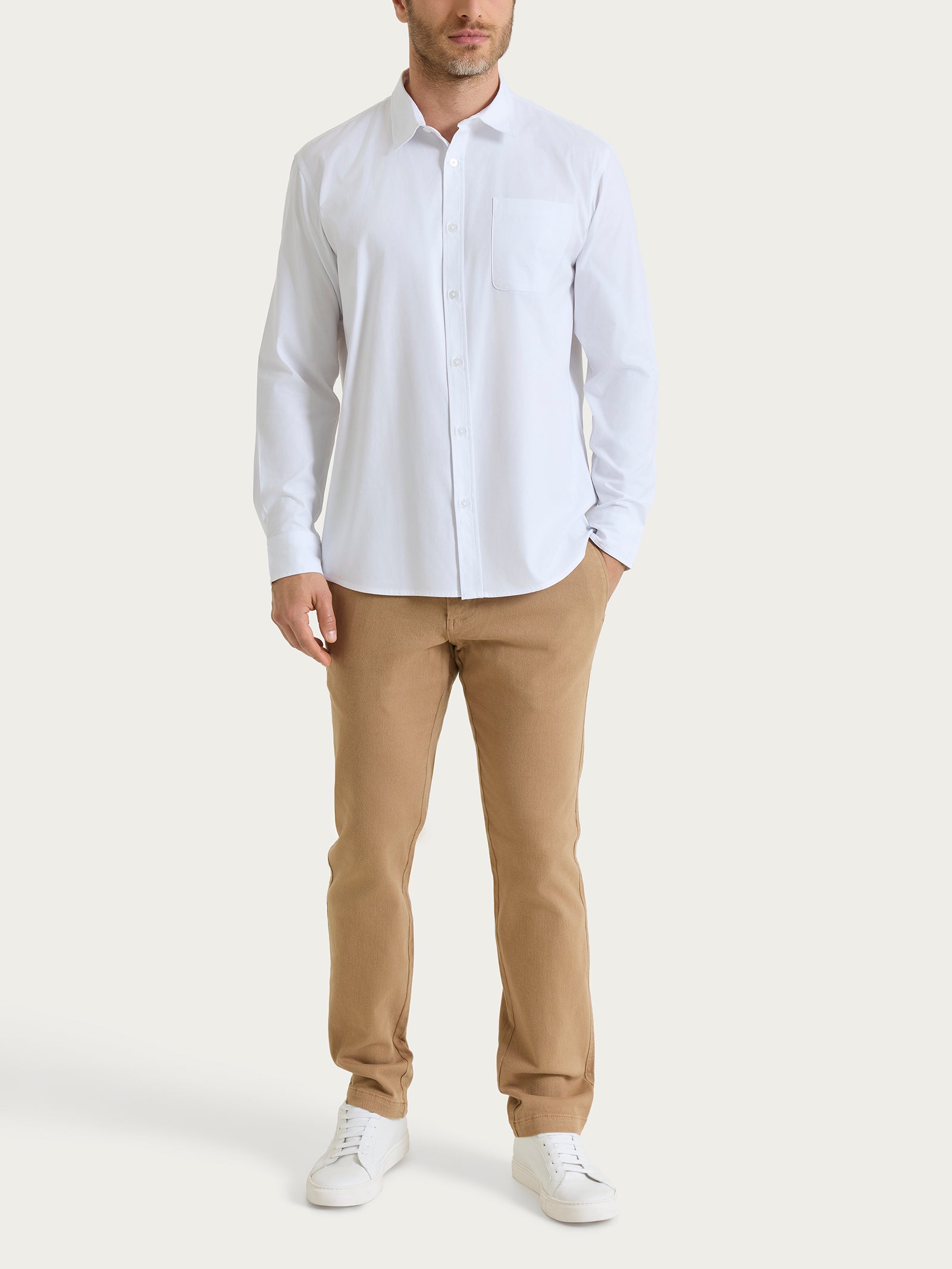 Ragno Oxford Double Twisted Camicia Uomo Bianco Cotone