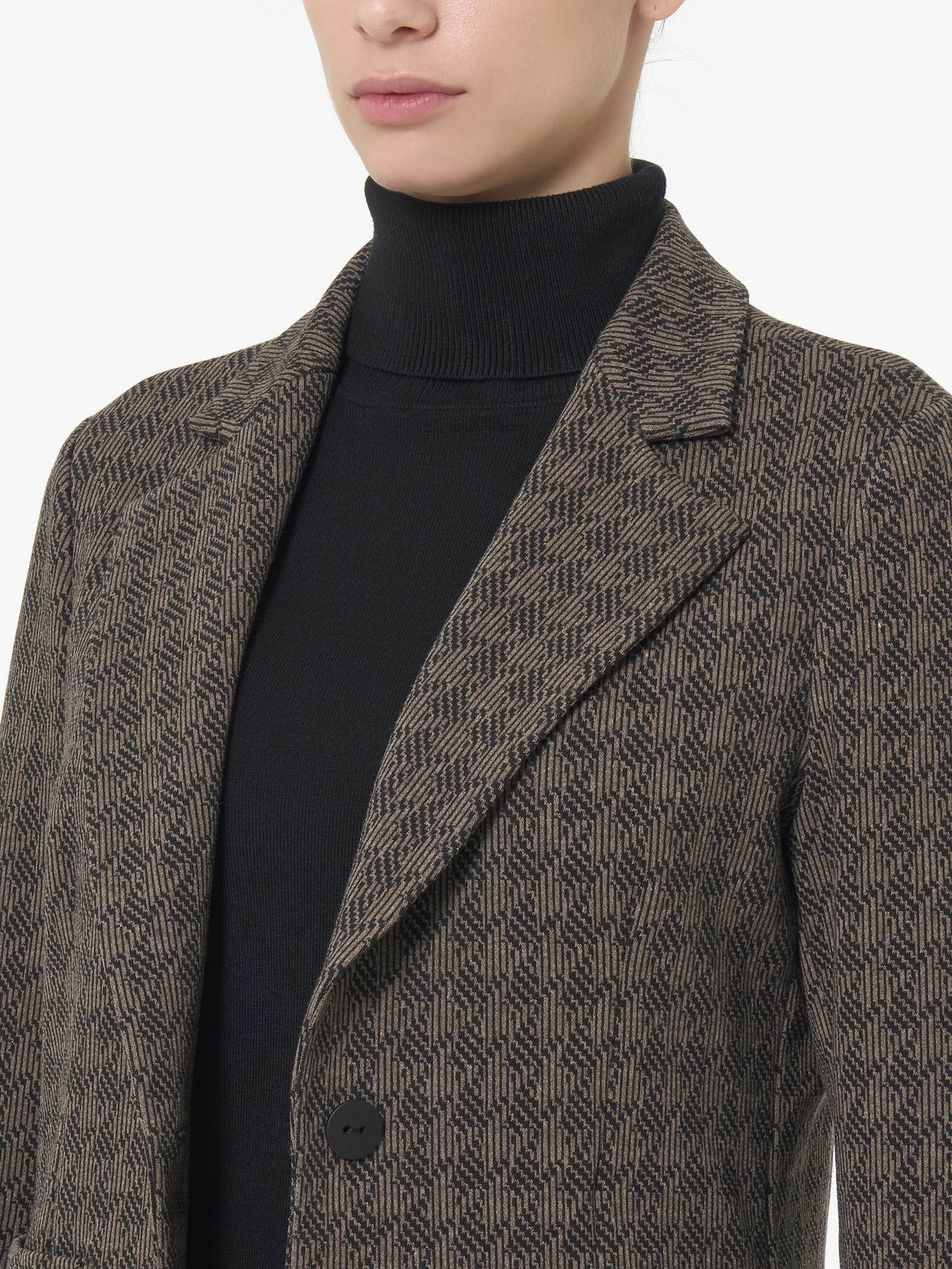 Ragno Compact blazer corto jacquard Pine Bark