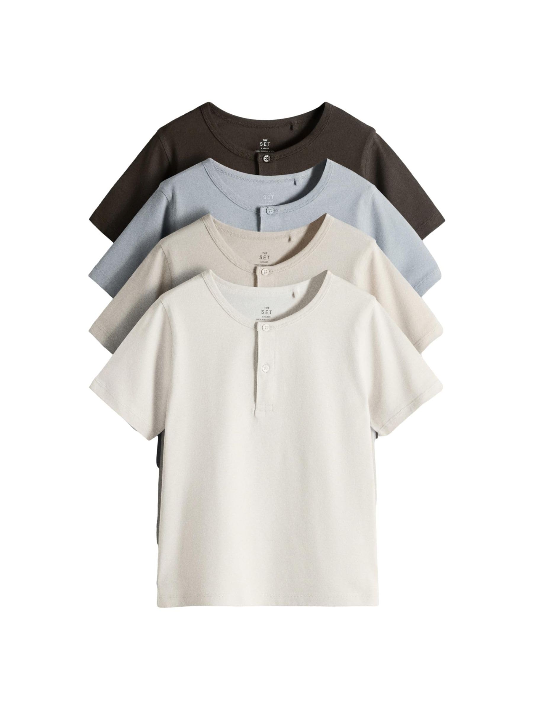 Geo Next The Set T-Shirt Serafino Bambino Cotone Confezione da 4